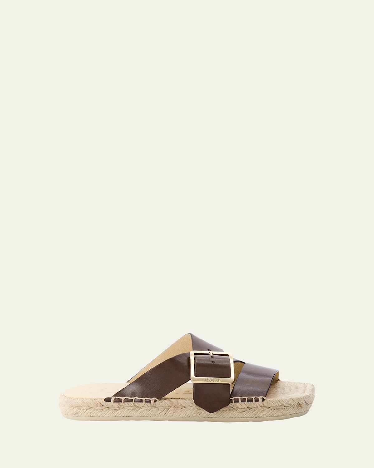 Loewe Petal Leather Crisscross Buckle Espadrille Sandals