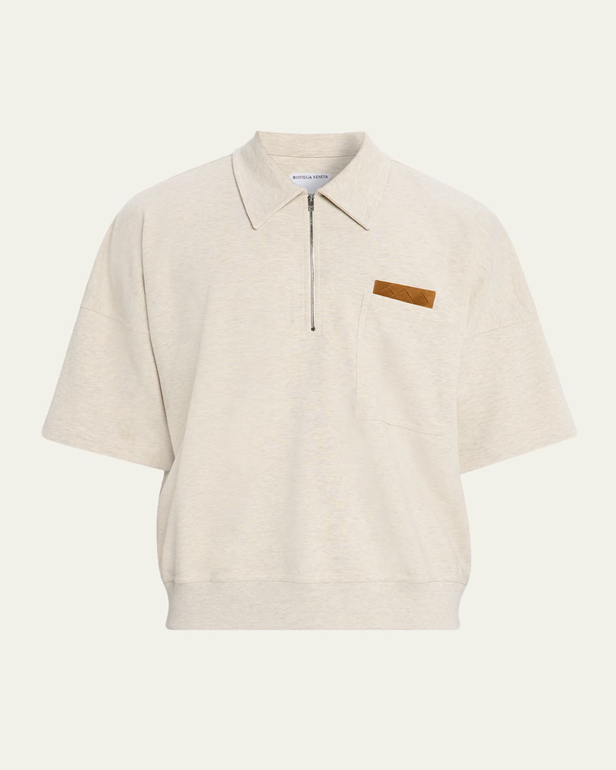 Bottega Veneta Polo In Cotone Sabbia Melangè  Uomo In Pink