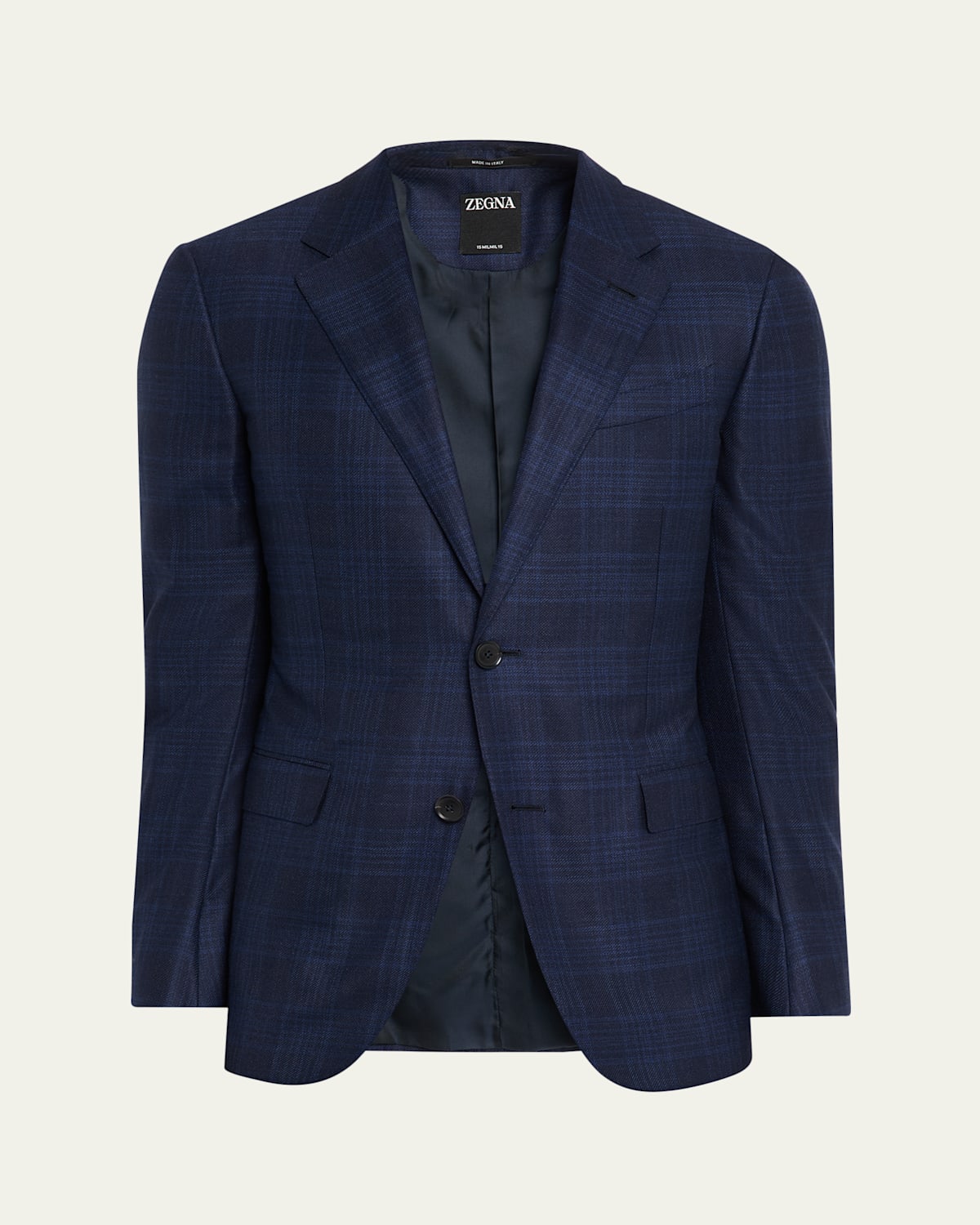 Men's Wool Tonal Plaid Single-Breasted Sport Coat