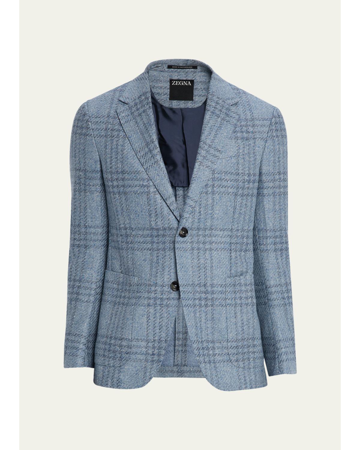 Men'S Maxi-Plaid Woven Patch-Pocket Sport Coat