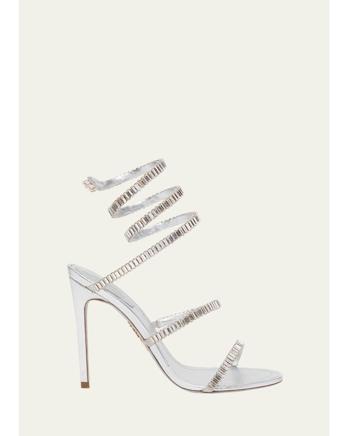 Strass Snake Ankle Wrap Sandals