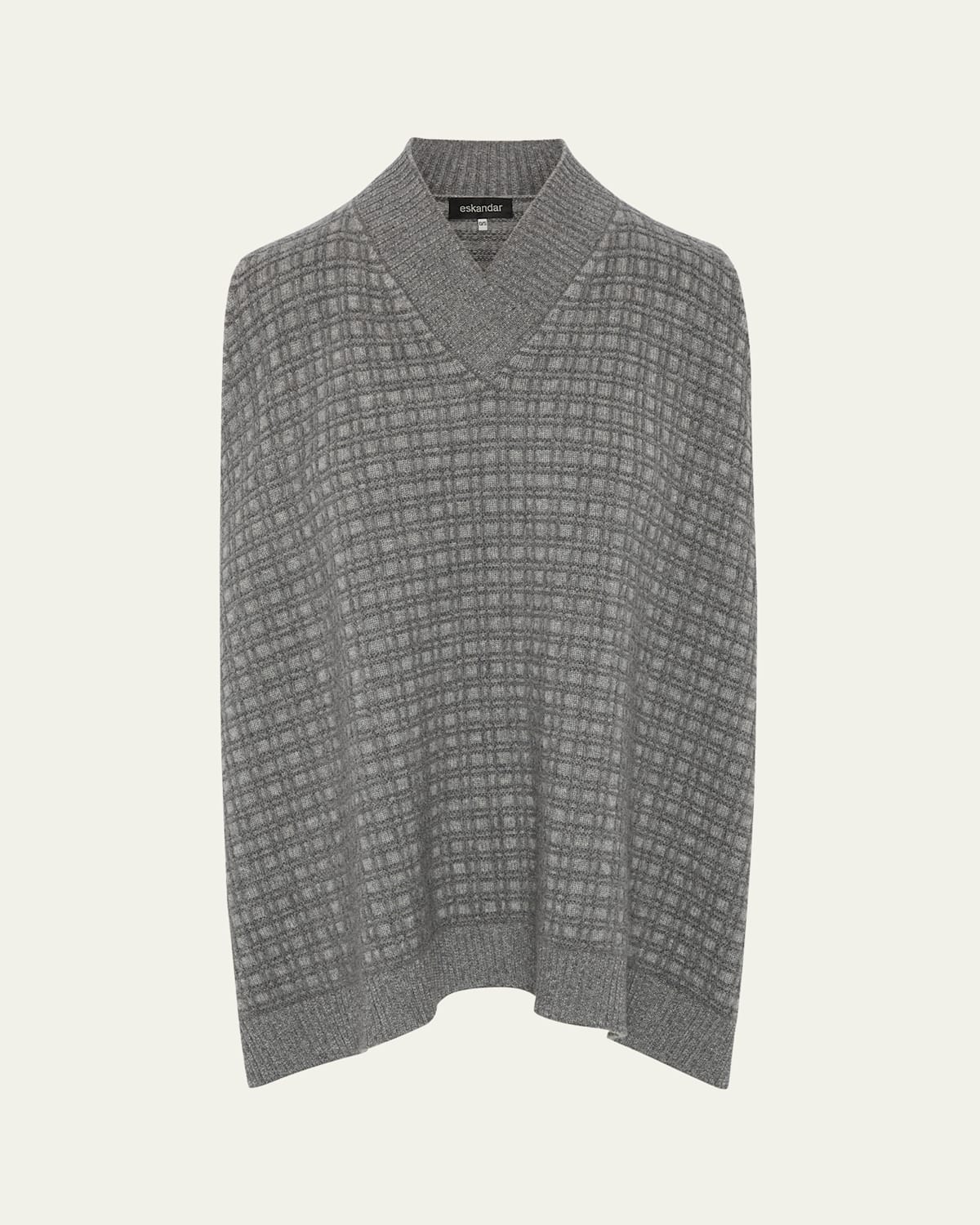 Eskandar Sleeveless A-line Crossover V-neck Sweater (mid Plus Length) In Gray