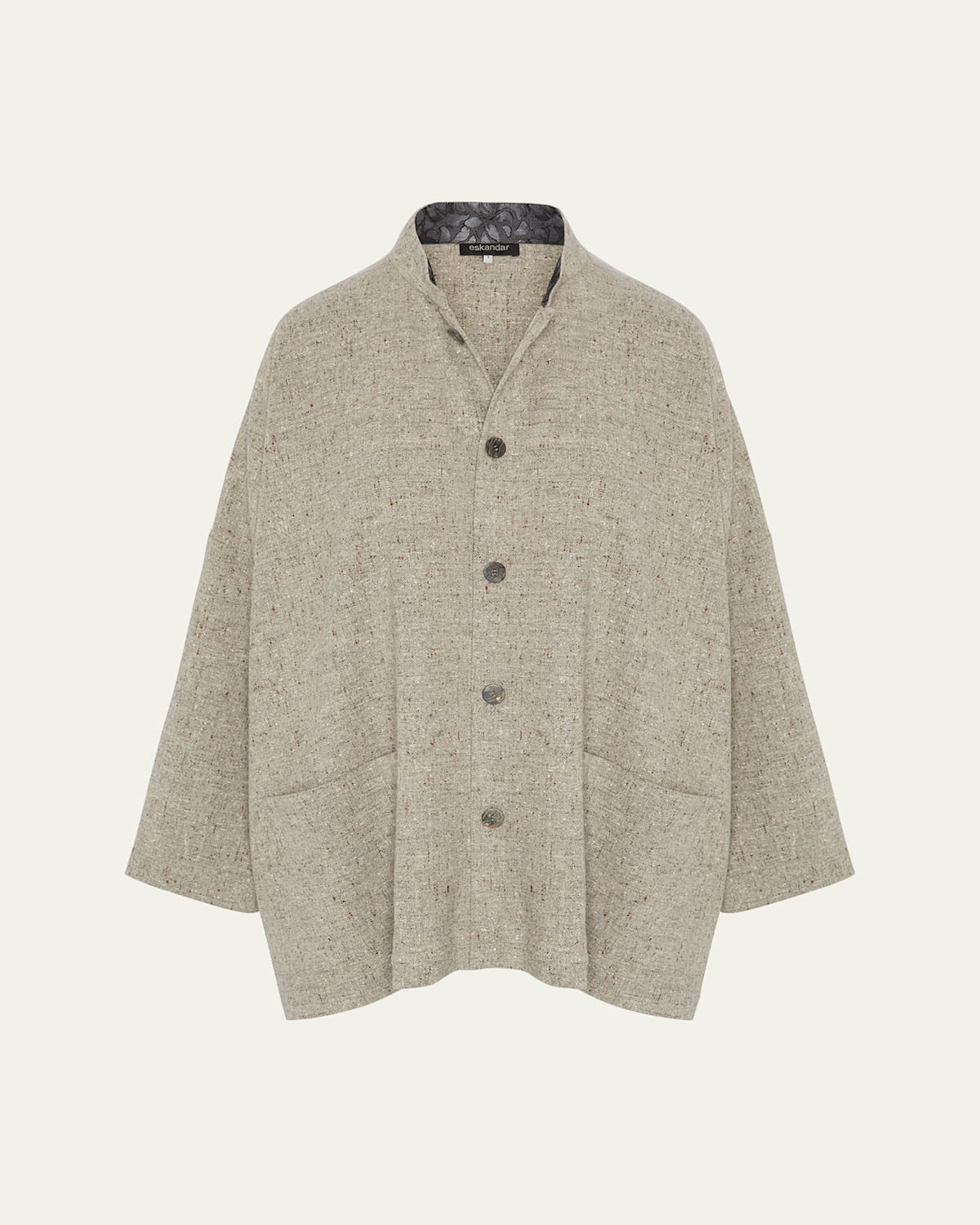 Wide Longer-Back Mandarin Jacket (Long Length)