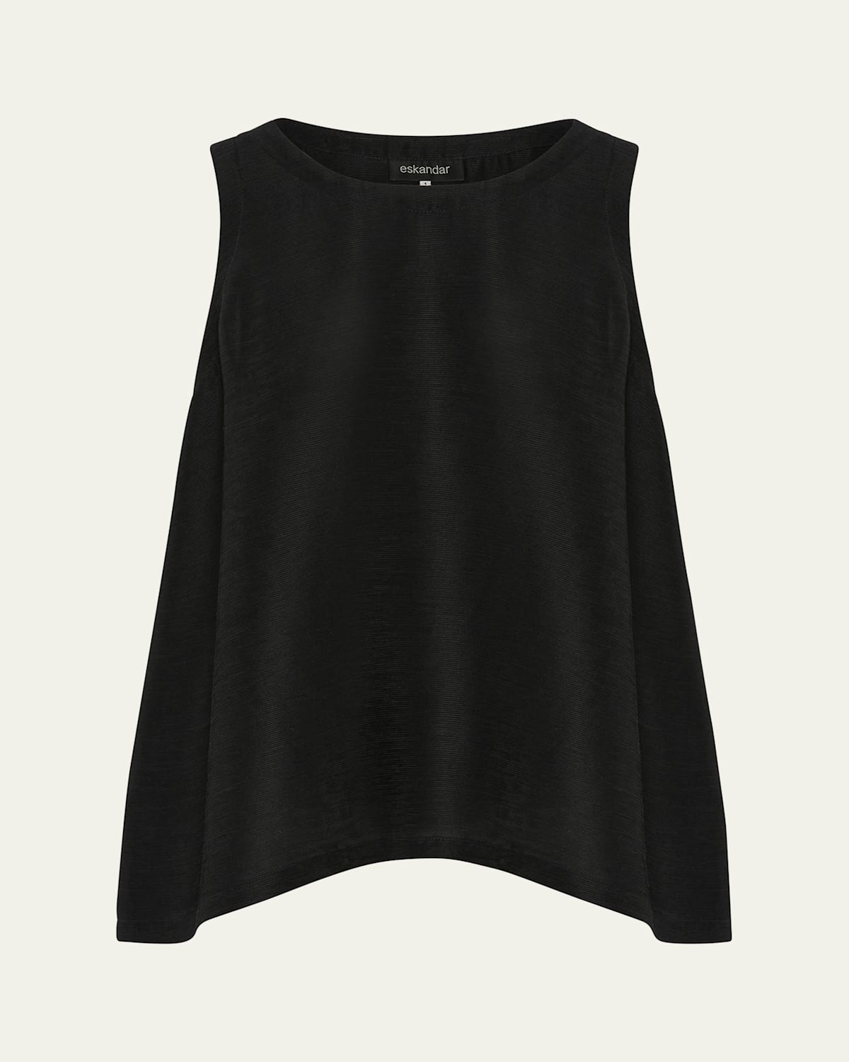 Eskandar Silk Plisse A-line Sleeveless Top (mid Plus Length)