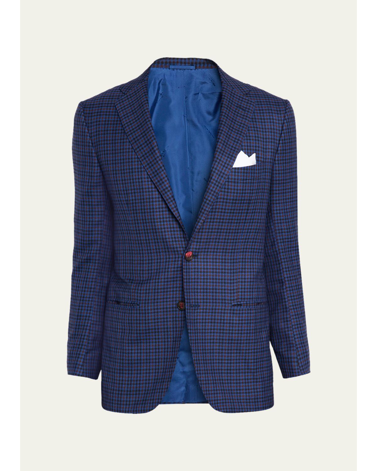 Men'S Soft Cashmere Multi-Check Sport Coat
