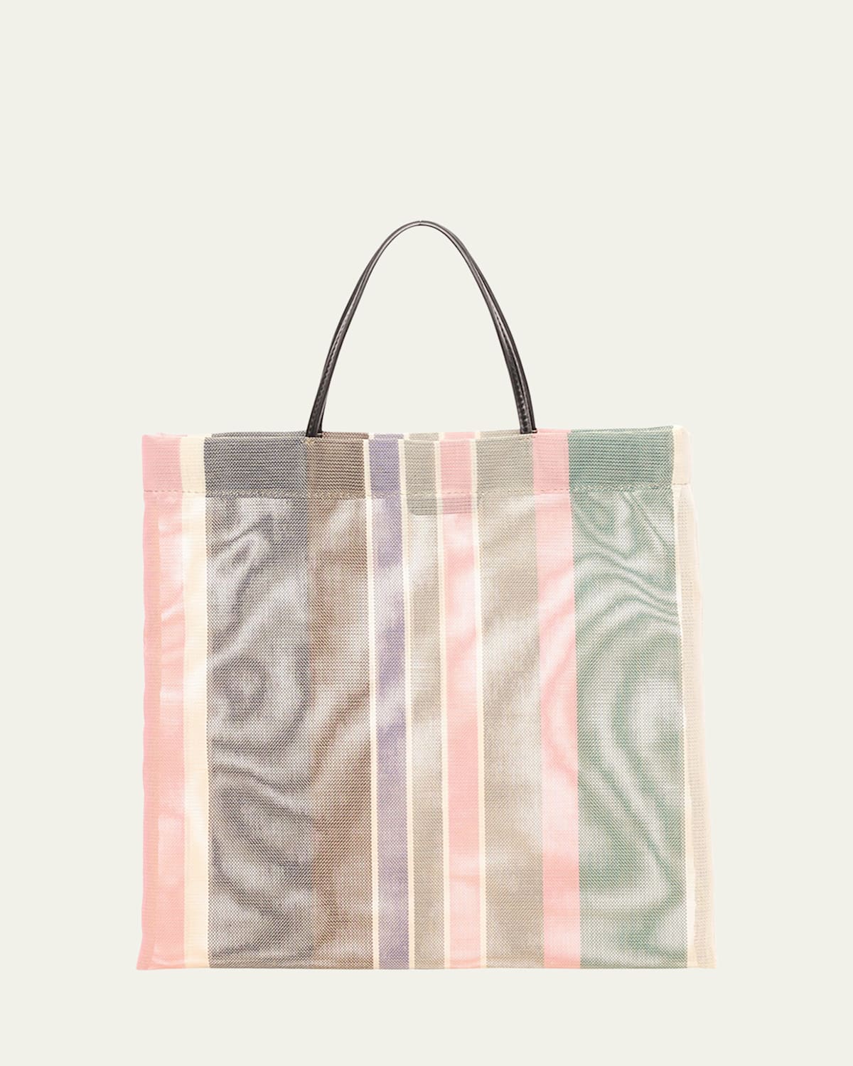 Barn Tote Bag in Striped Mesh