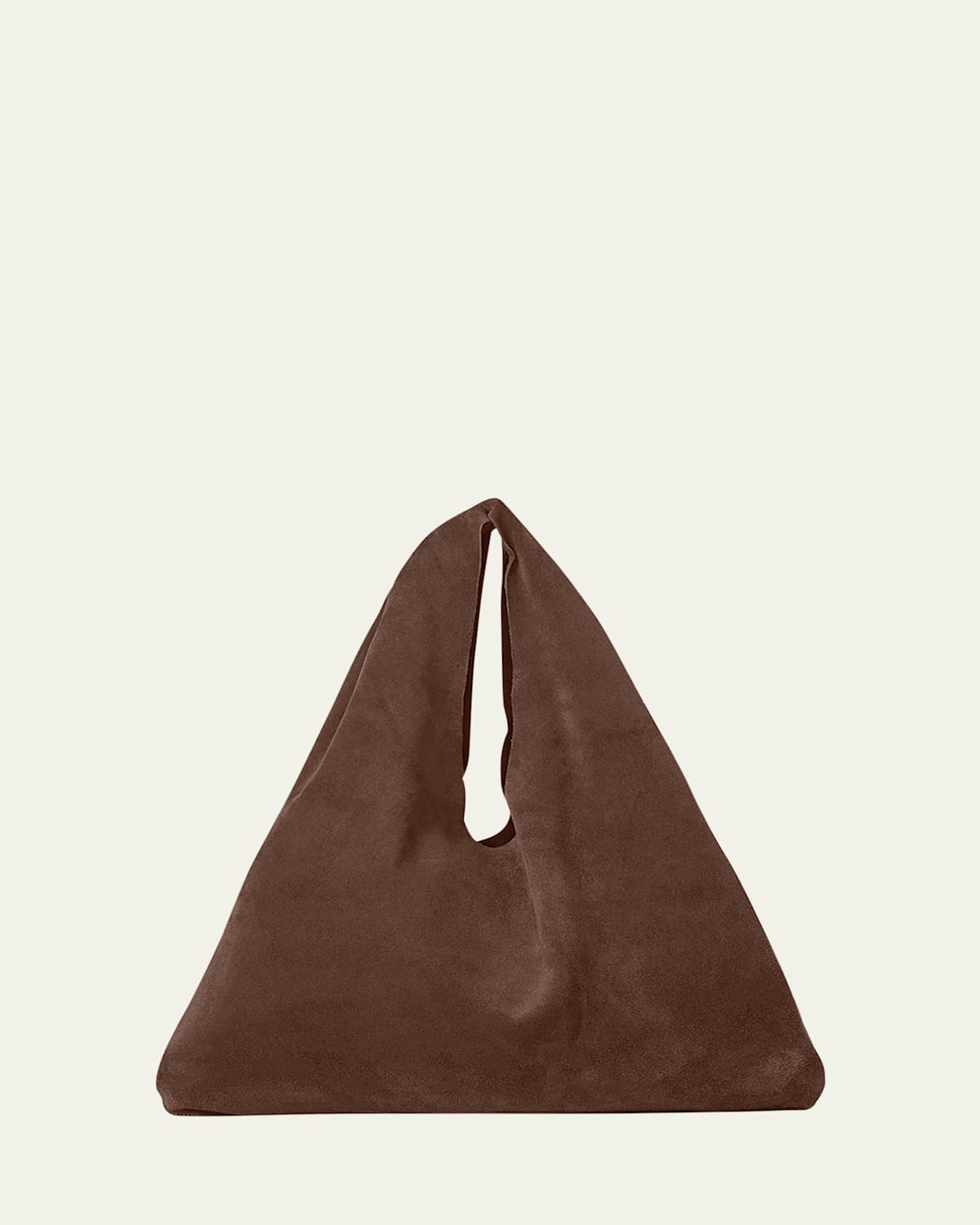 The Row Small Bindle Top-handle Bag In Plush Suede In Brown