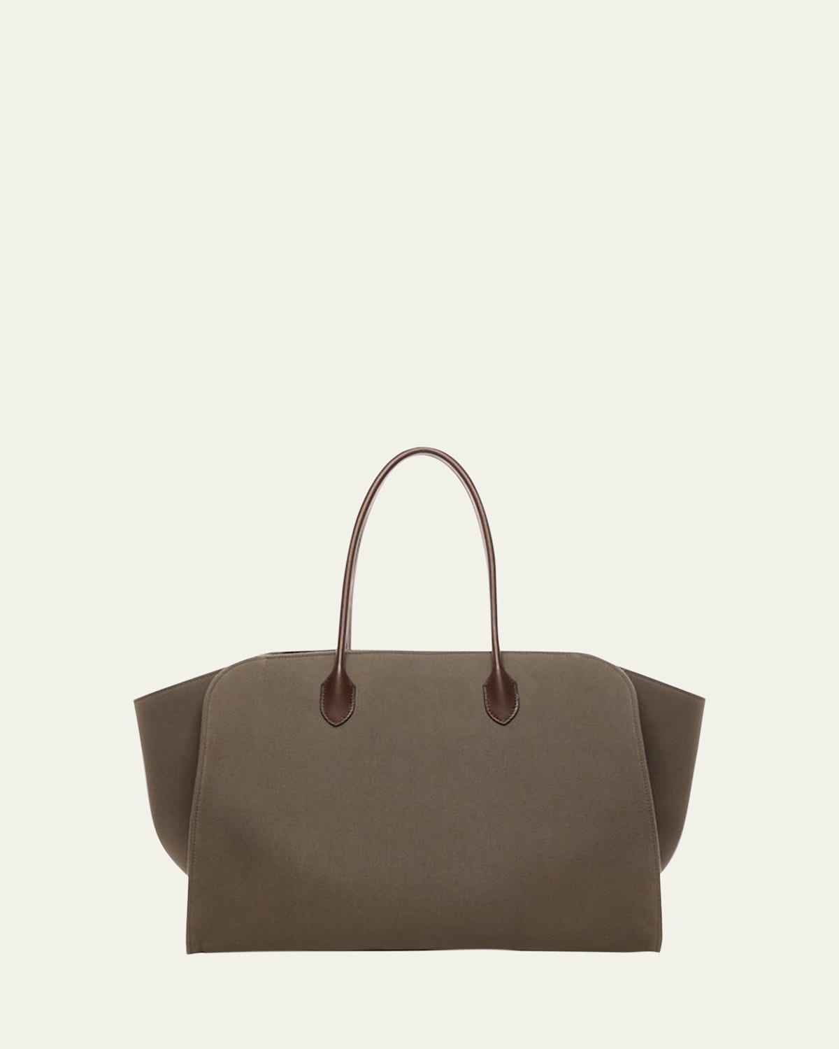 The Row Marlo 17 Tote Bag In Textured Canvas In Brown