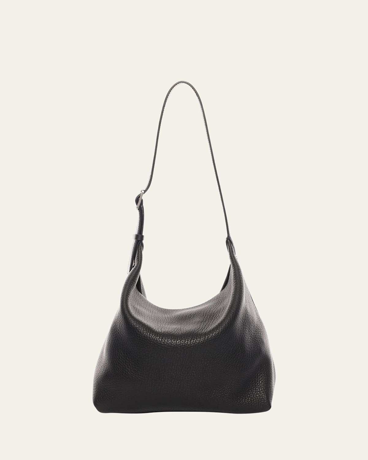 The Row Isa Shoulder Bag In Deerskin Leather In Black