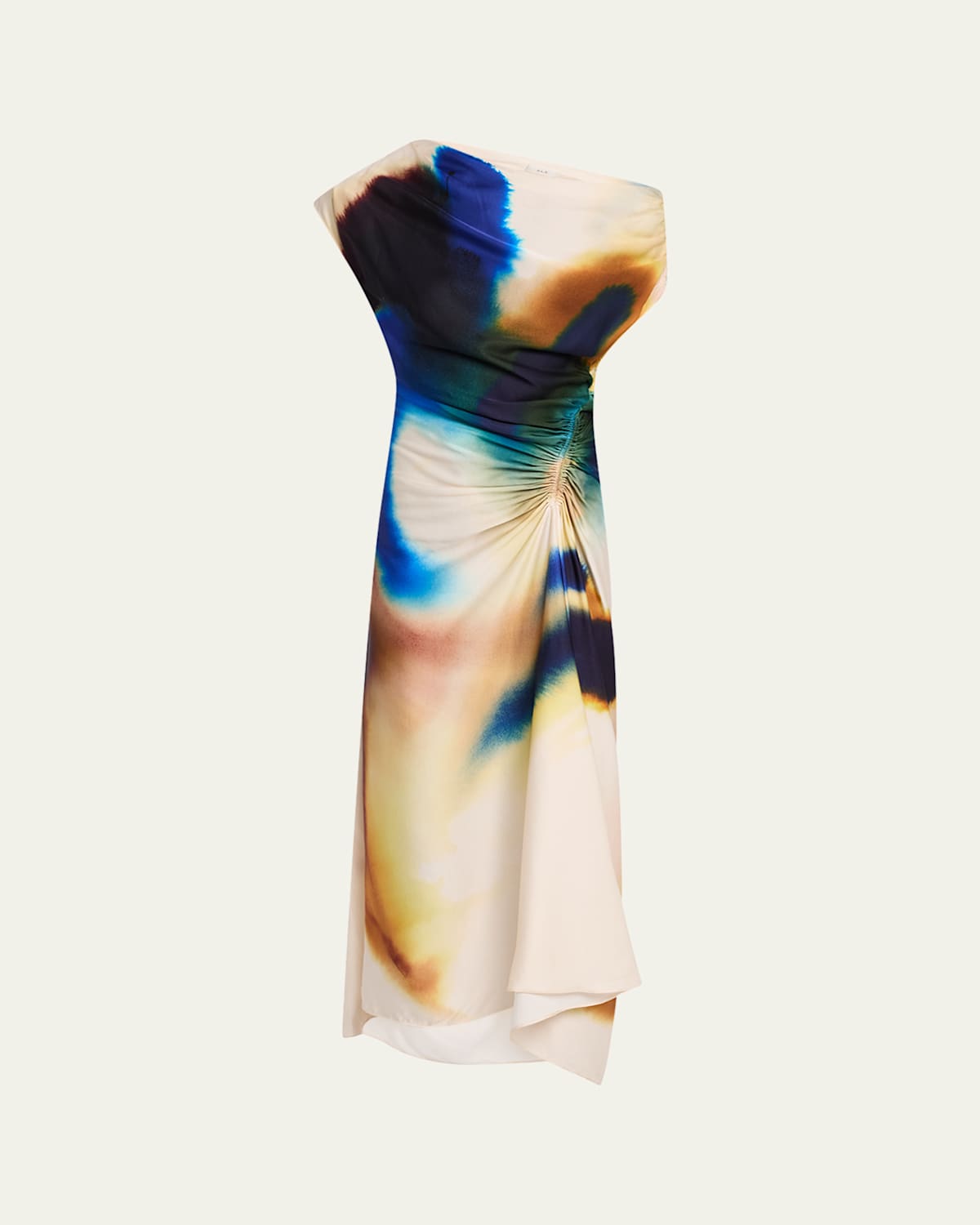 A.l.c Penny Draped Satin Maxi Dress In Multi