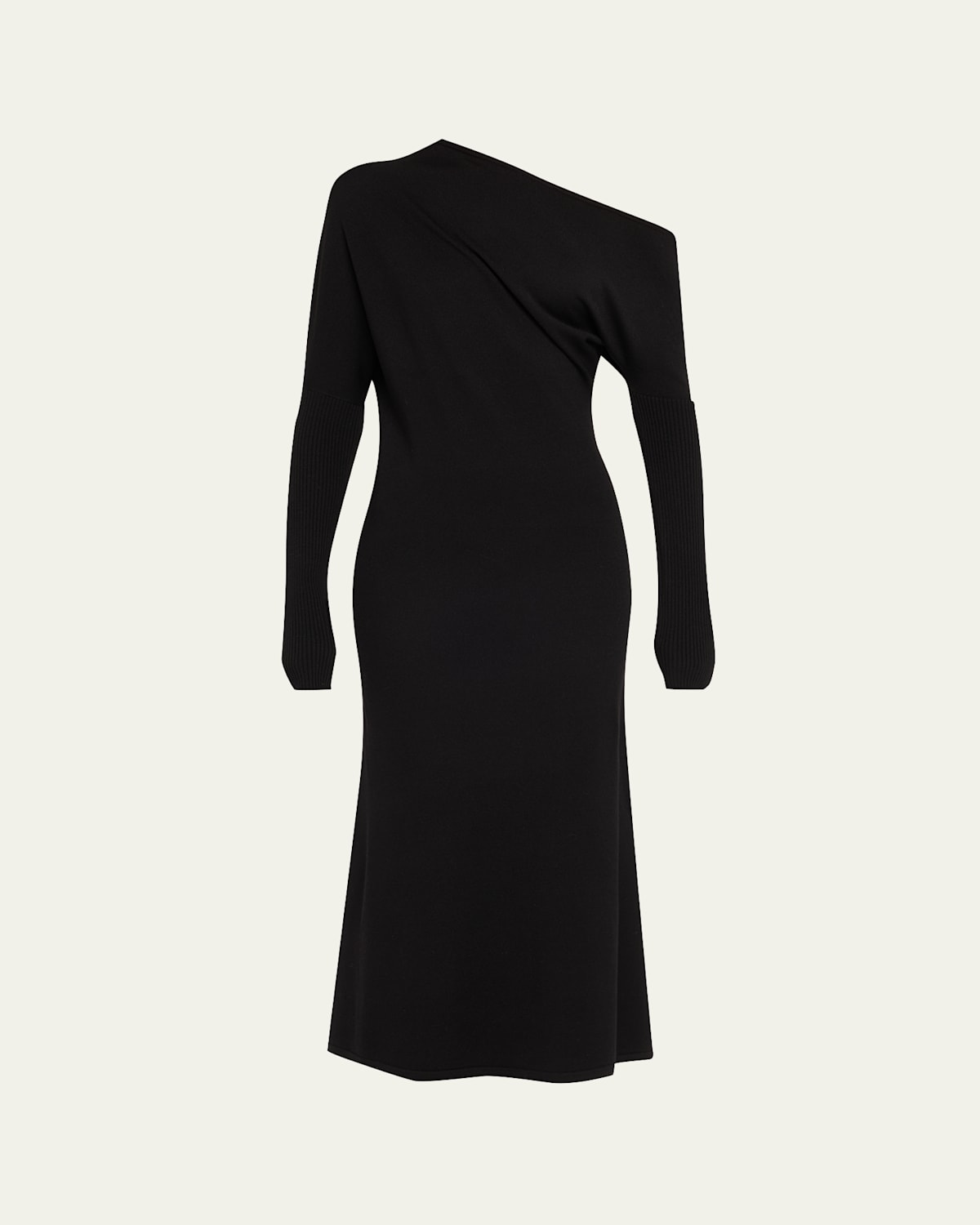 A.l.c Liv One-shoulder Draped Merino Dress In Black