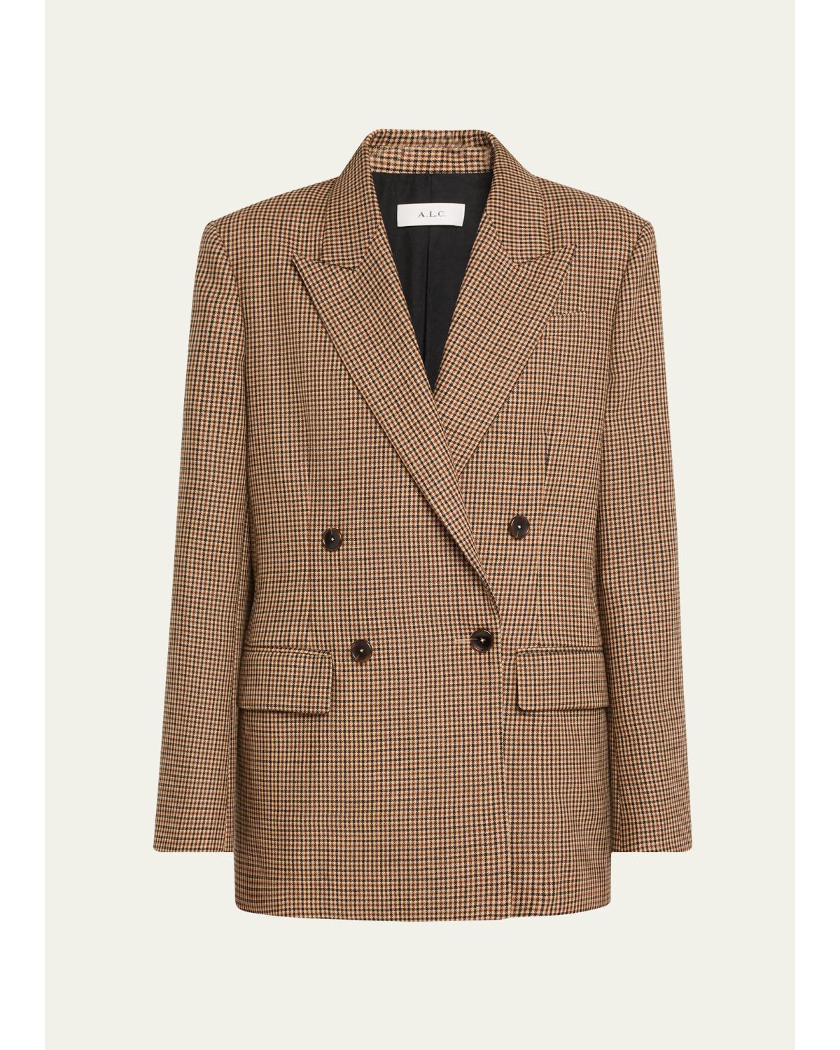 Calla Check Double-Breasted Jacket