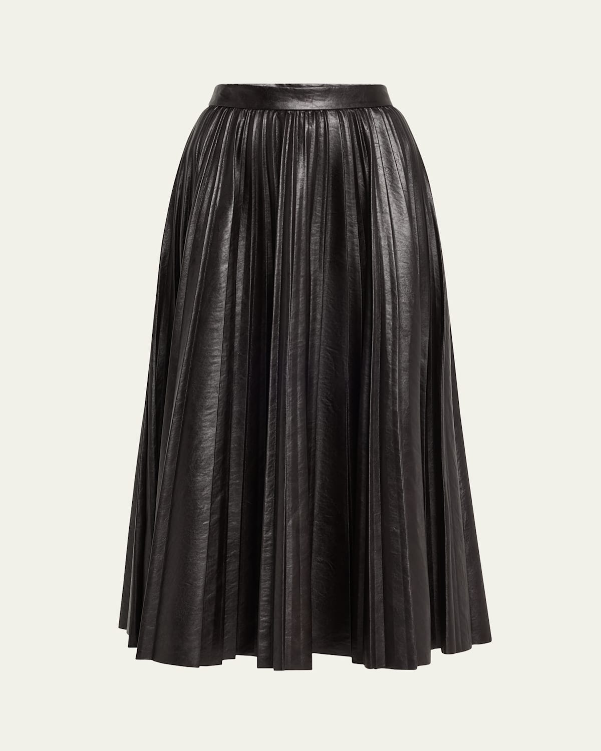 A.l.c Etta Pleated Faux Leather Skirt In Black