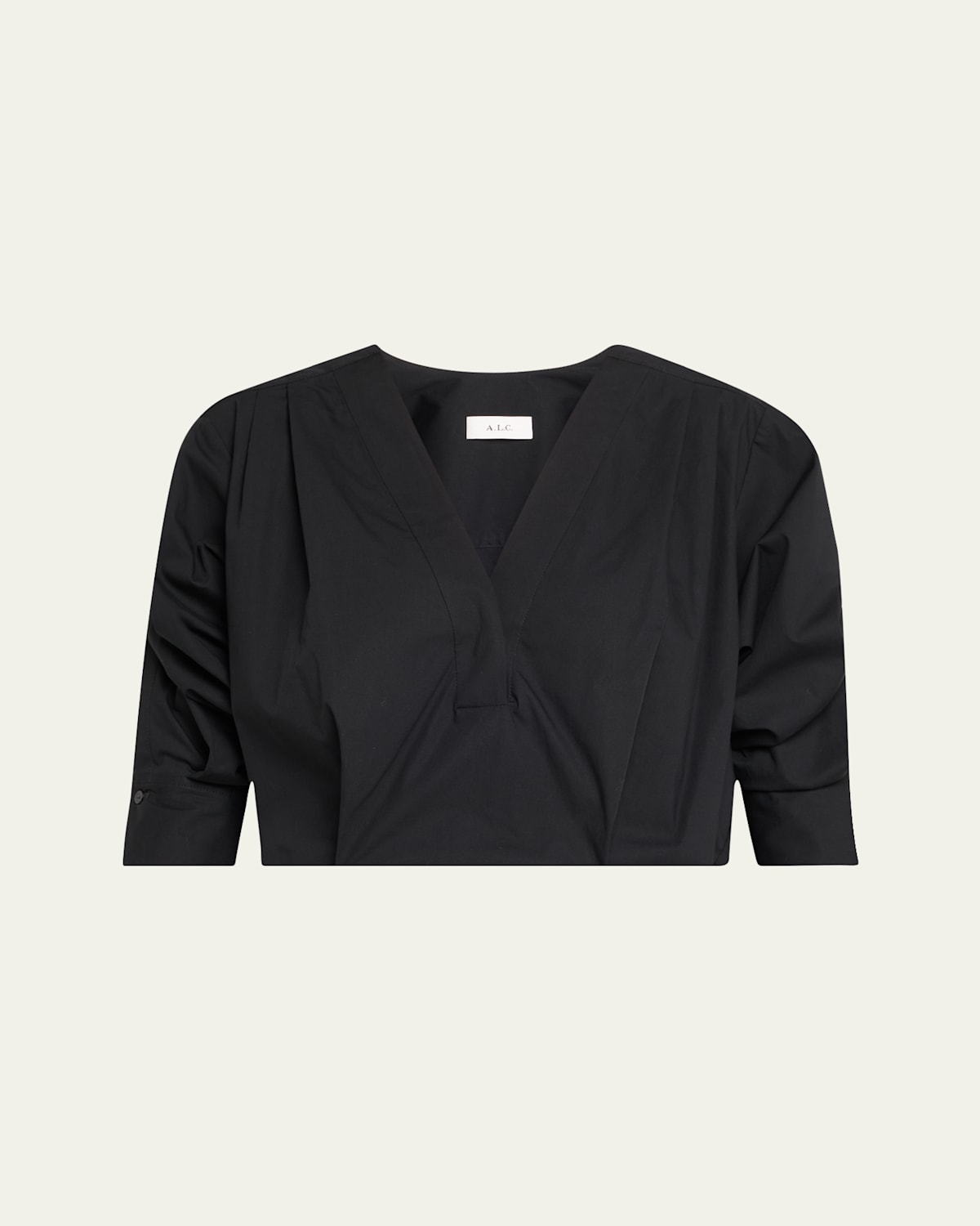 A.l.c Jordan Ruched-sleeve Popover Top In Animal Print