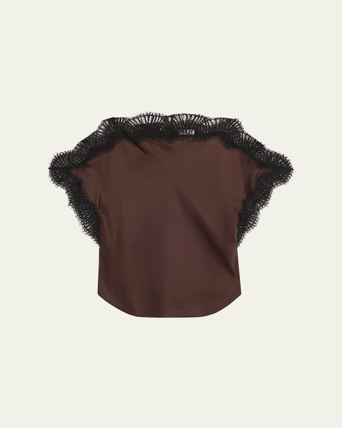 A.l.c Luna Satin Lace-trim Top In Brown