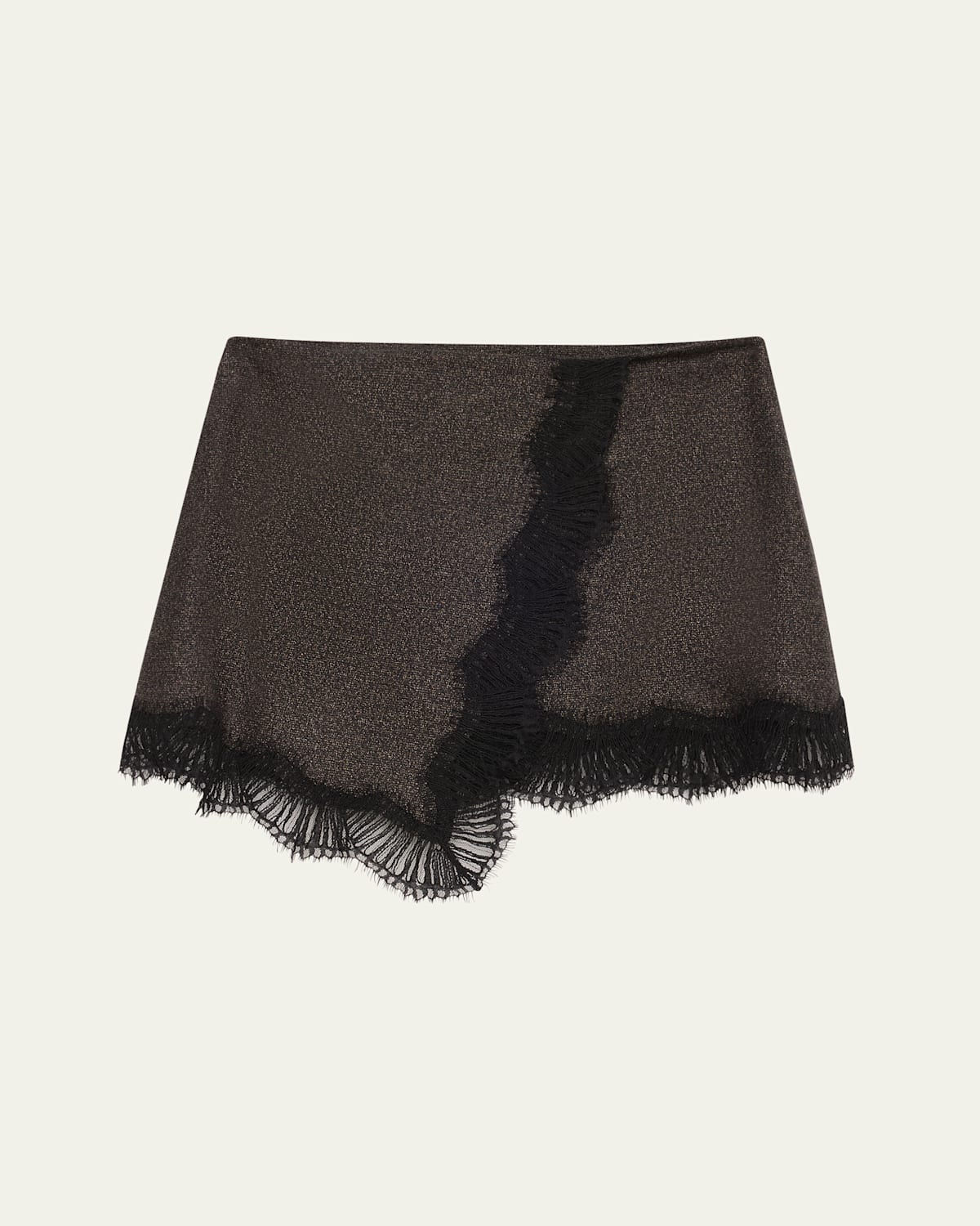 A.l.c Sophia Sparkly Lace-trim Mini Skirt In Brown
