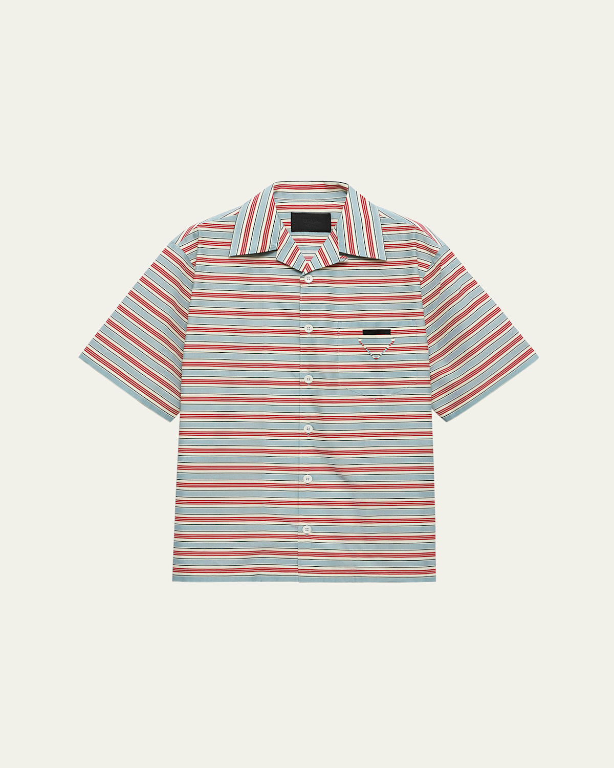 Prada Embroidered Chest Pocket Cotton Blend Shirt In Multi