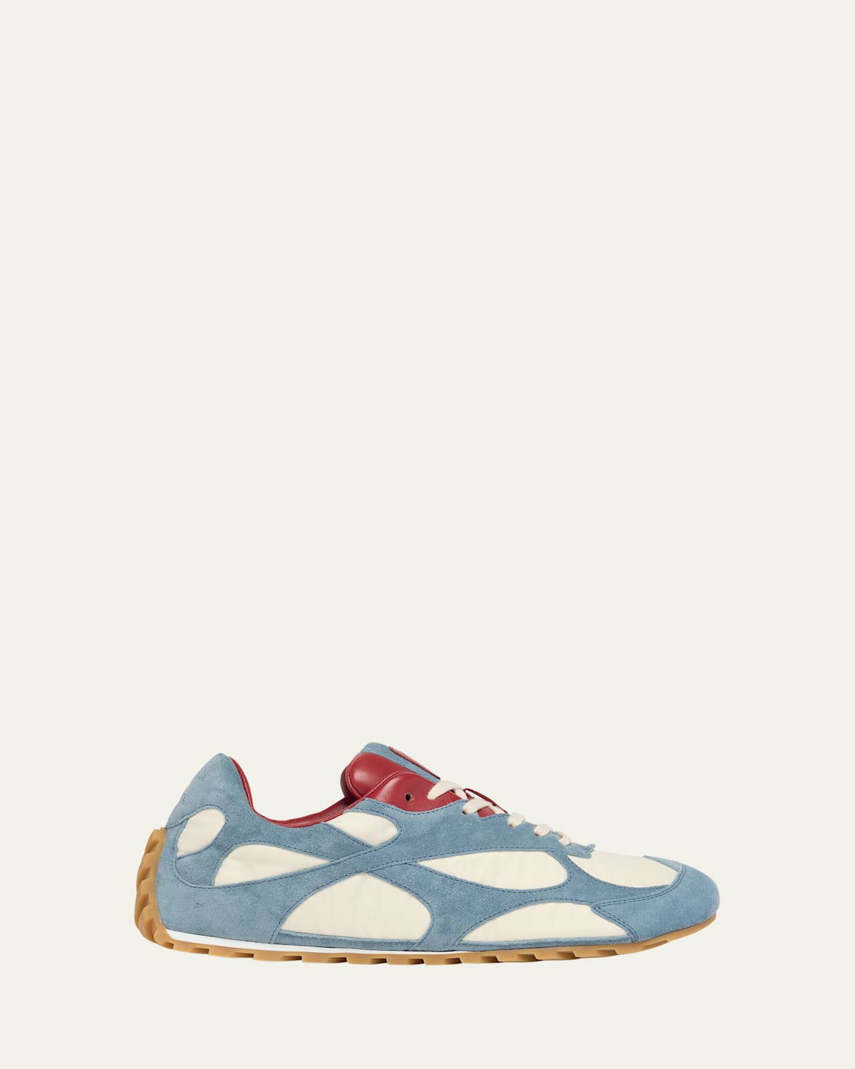 Bottega Veneta Orbit Lite Lace-up Suede And Nylon Sneakers In White
