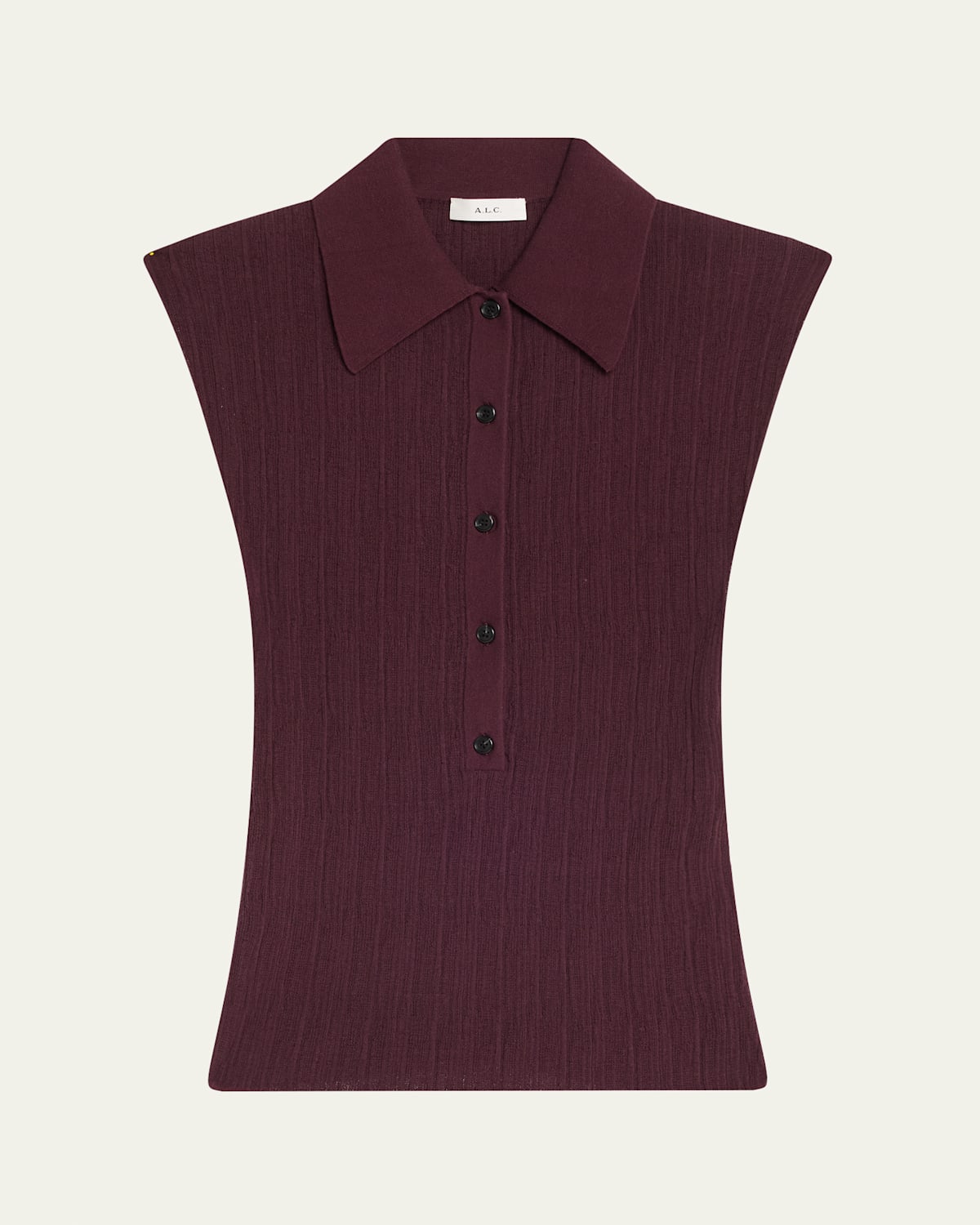 A.l.c Ollie Sleeveless Knit Polo Top In Purple