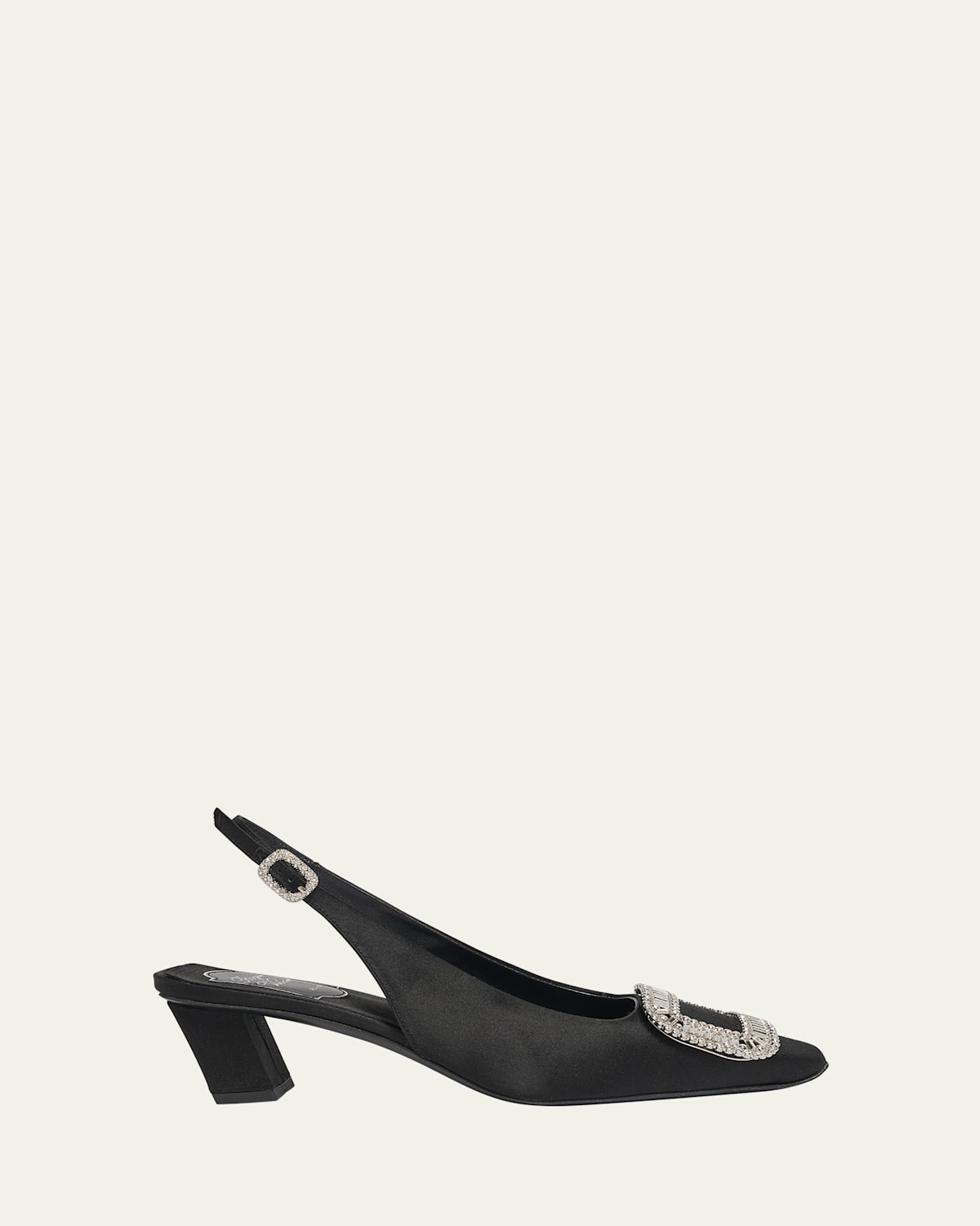 Belle Vivier Crystal Buckle Slingback Pumps