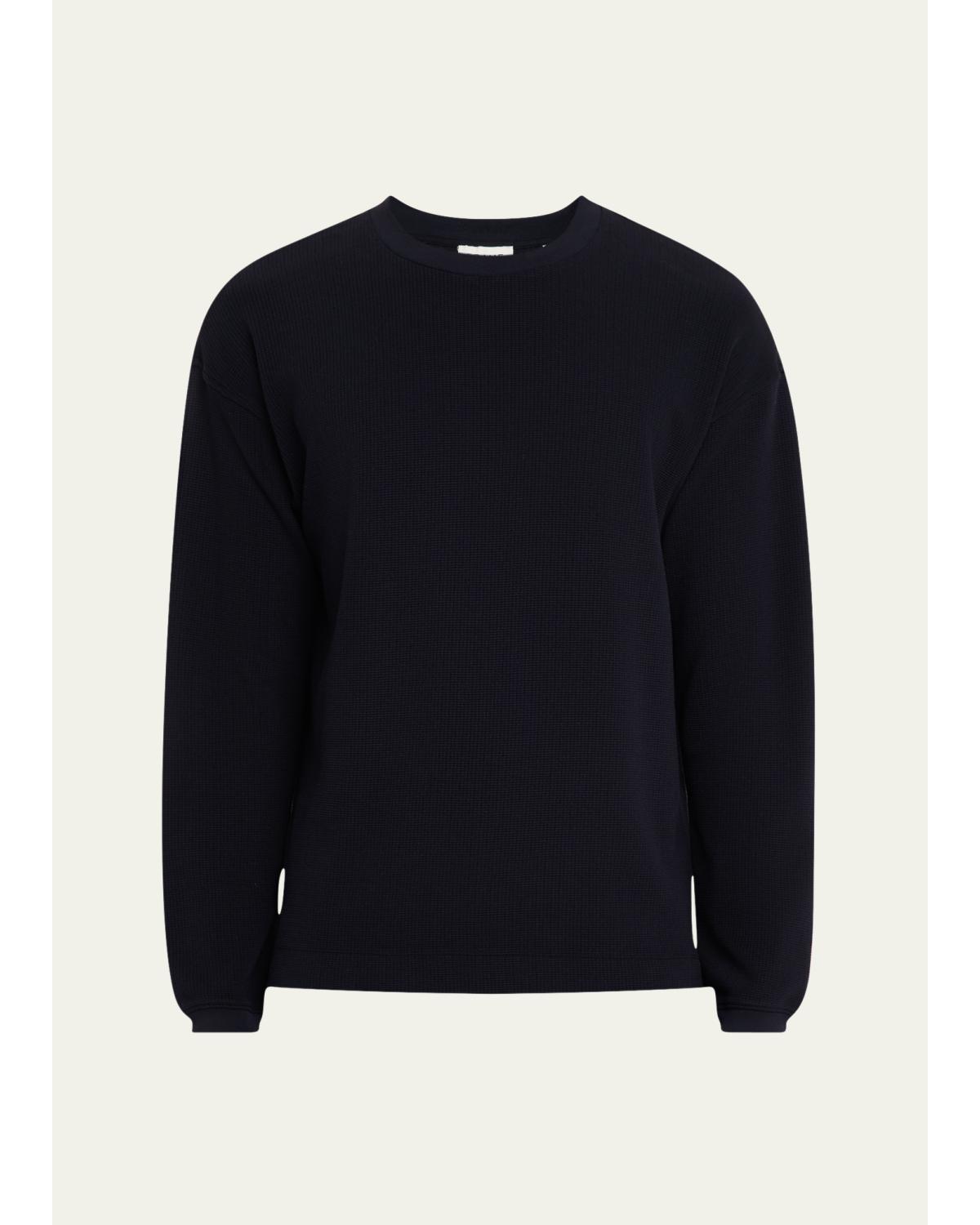 Men'S Cotton Waffle Textured Long-Sleeve T-Shirt