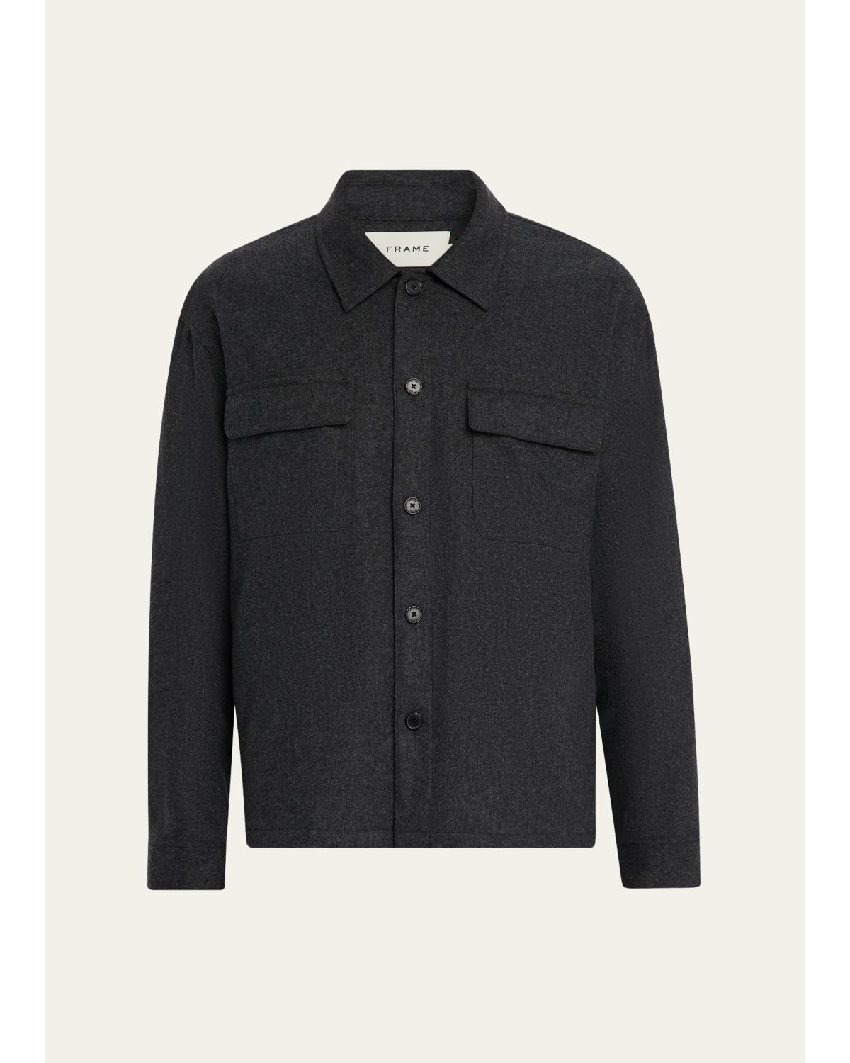 Men'S Wool-Blend Two-Pocket Overshirt