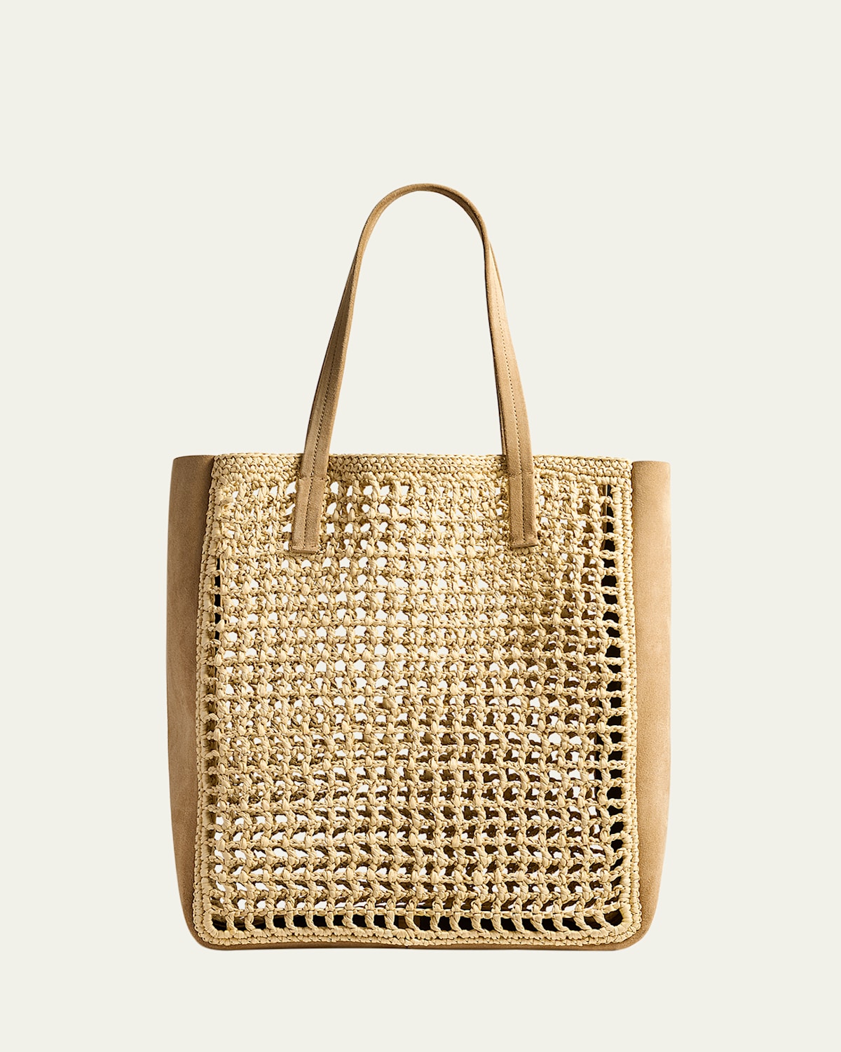 Khaite Zoe Raffia And Suede Tote Bag