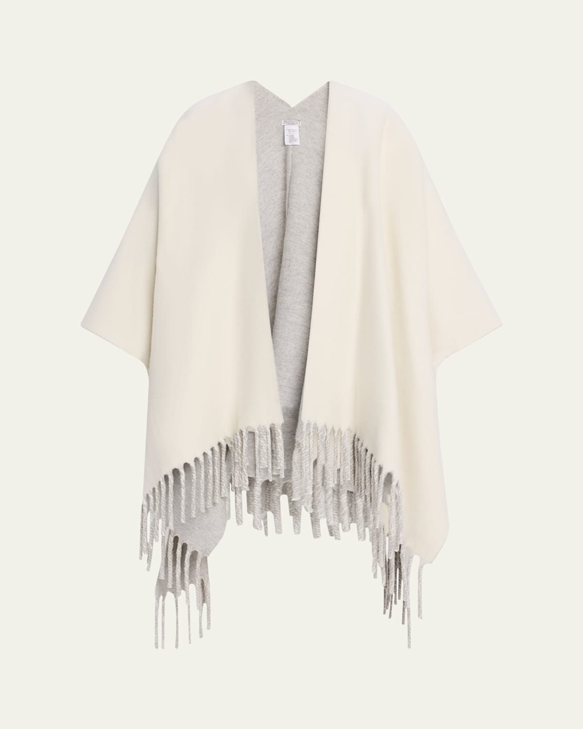Brunello Cucinelli Reversible Cashmere Poncho In White