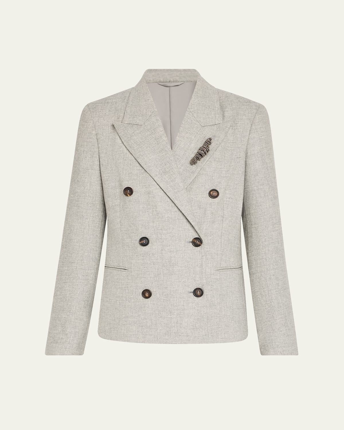 Brunello Cucinelli Cashmere-wool Flannel Double-breasted Blazer