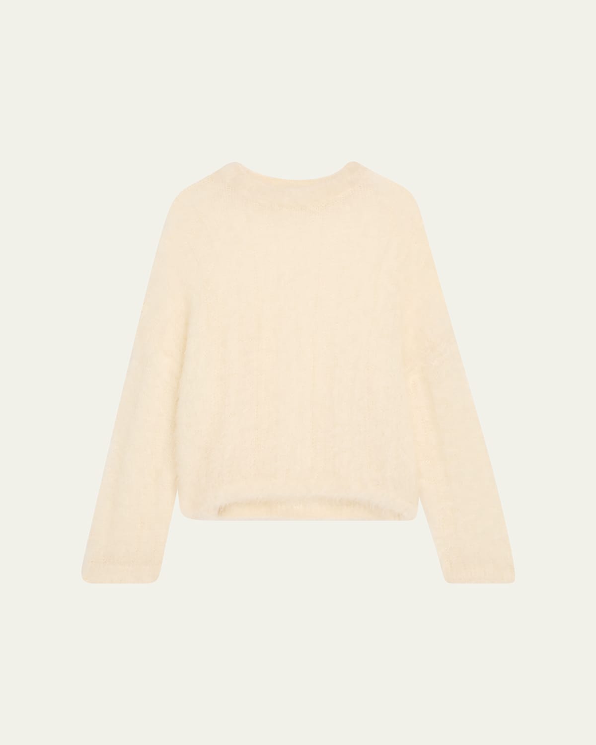 Brunello Cucinelli Mohair Cozy Candy Floss Knit Crewneck Sweater