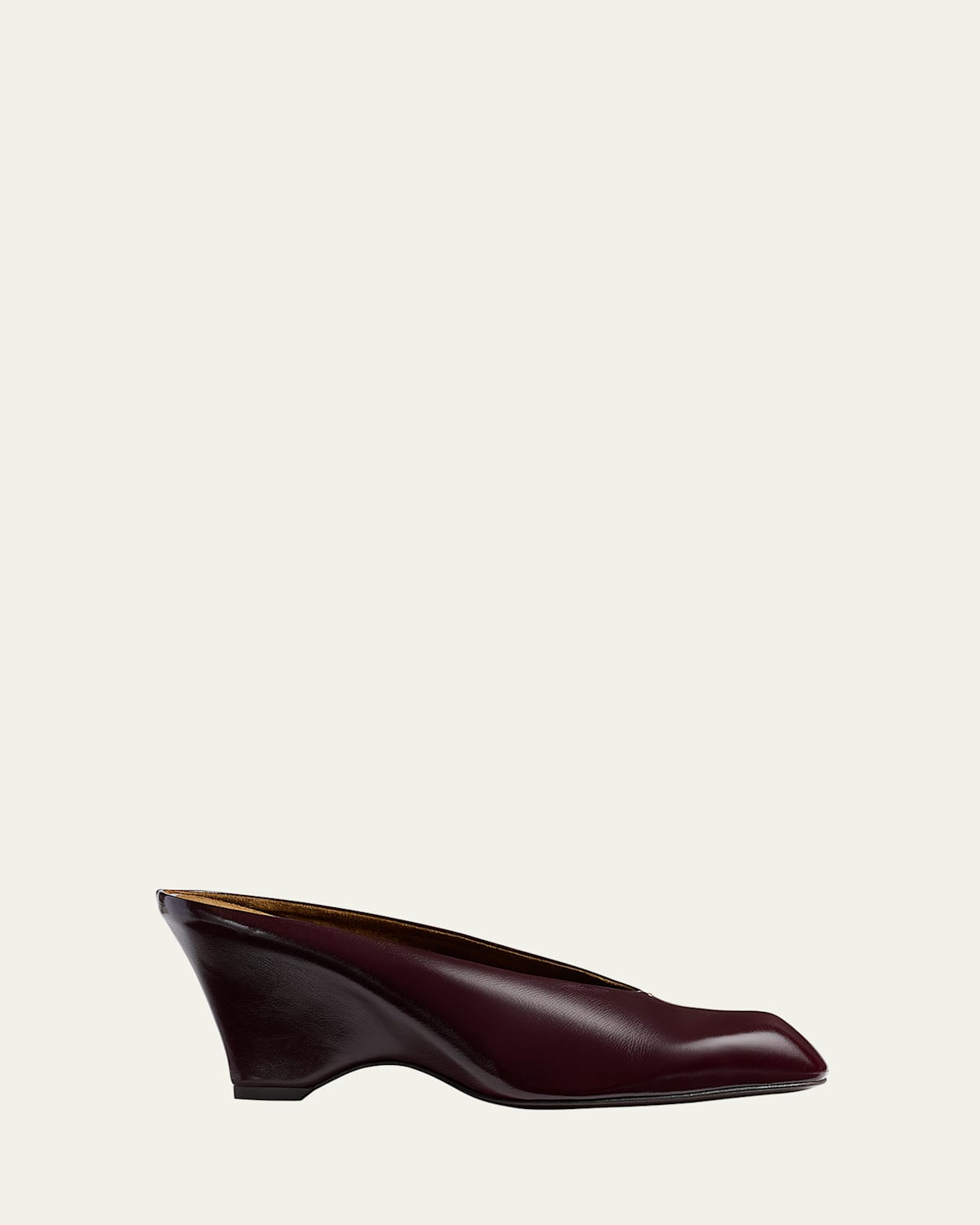 Khaite Colt Leather Wedge Mules