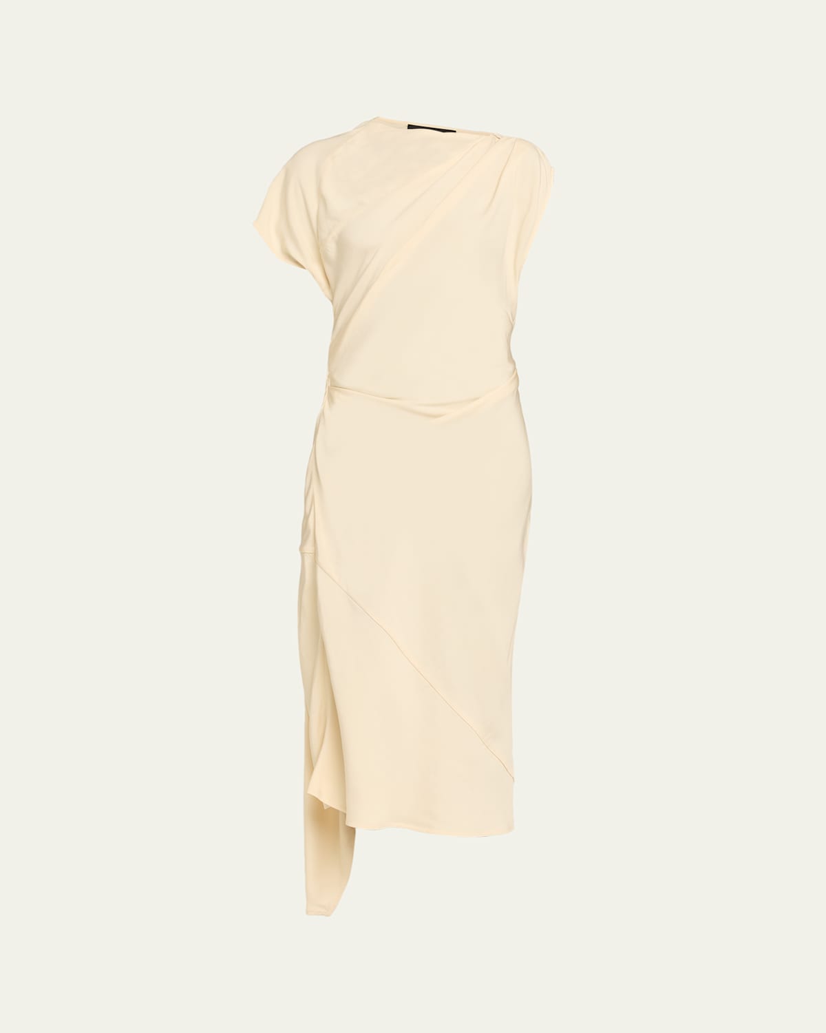 Hallie Hammered Viscose Draped Midi Dress