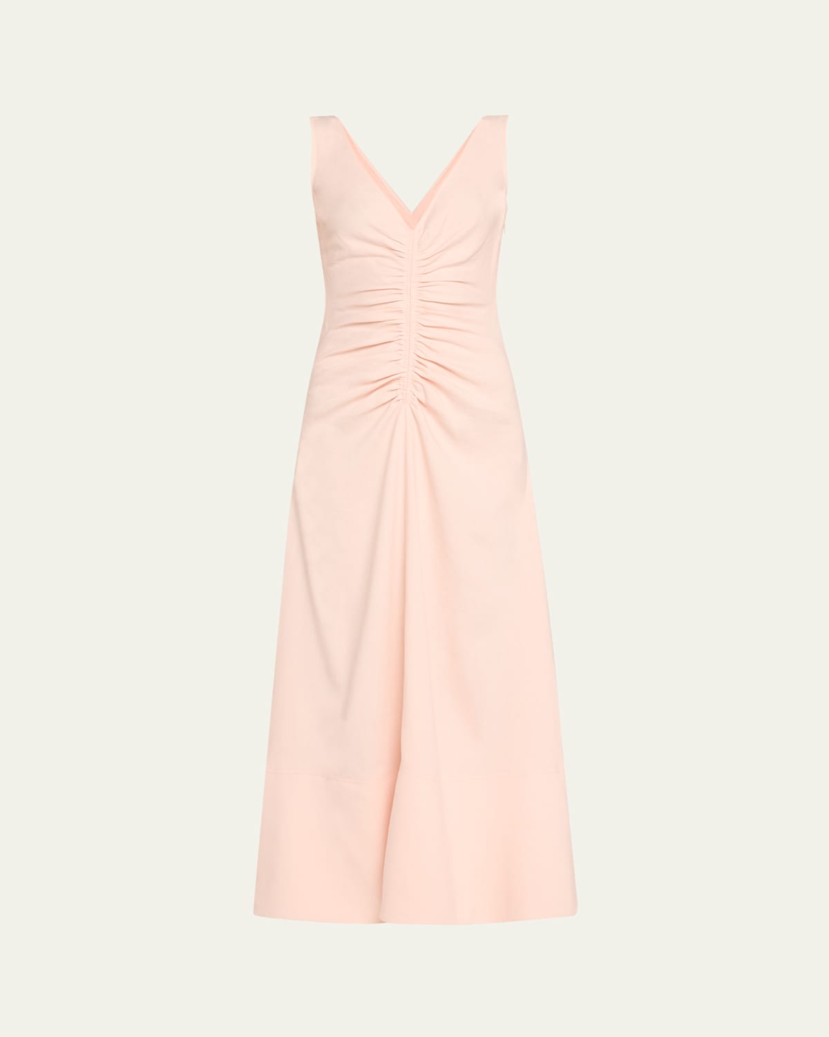 Proenza Schouler Remi Ruched Eco Stretch Flared Dress In Brown