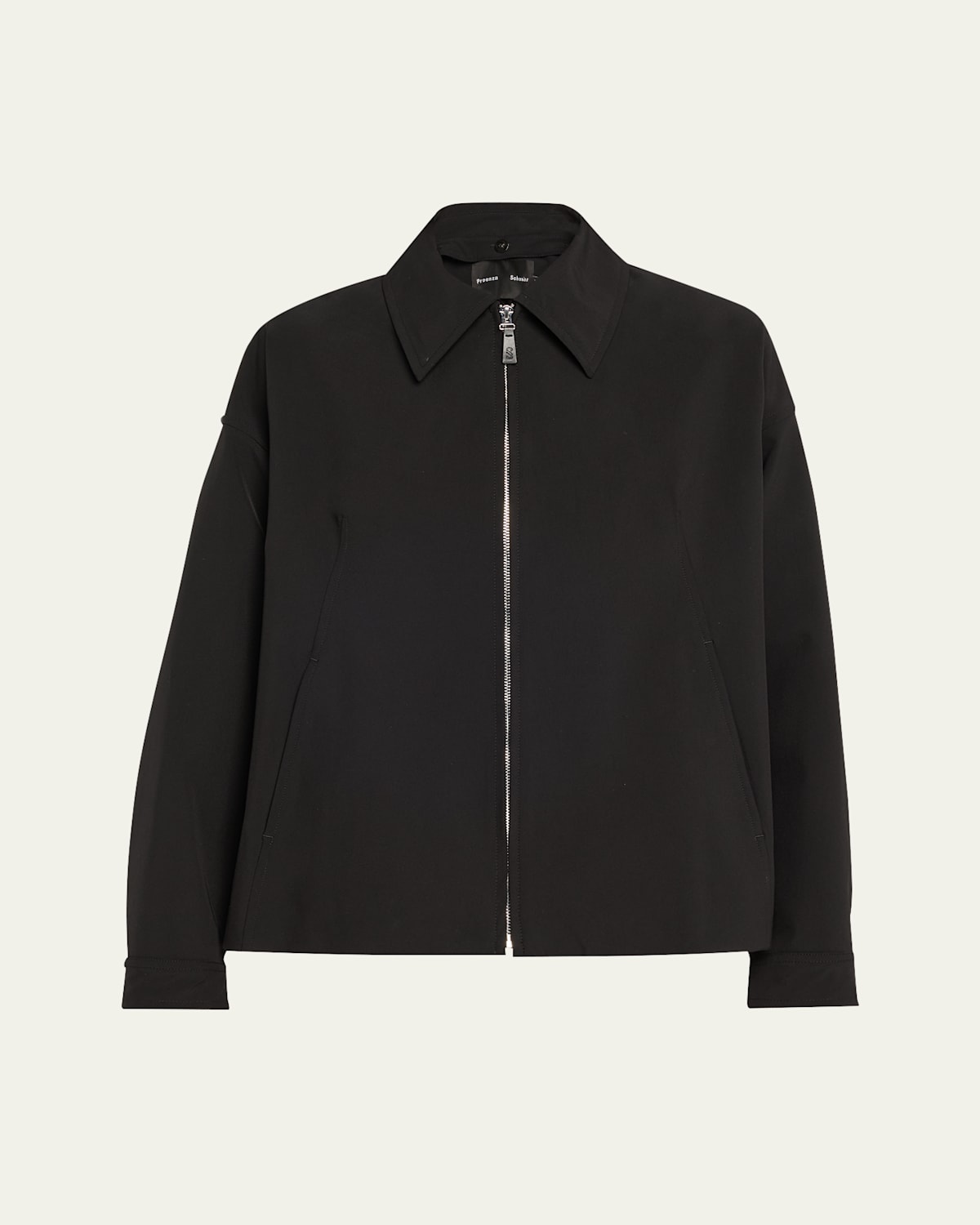 Proenza Schouler Sibyl Zip Front Stretch Nylon Jacket In Blue