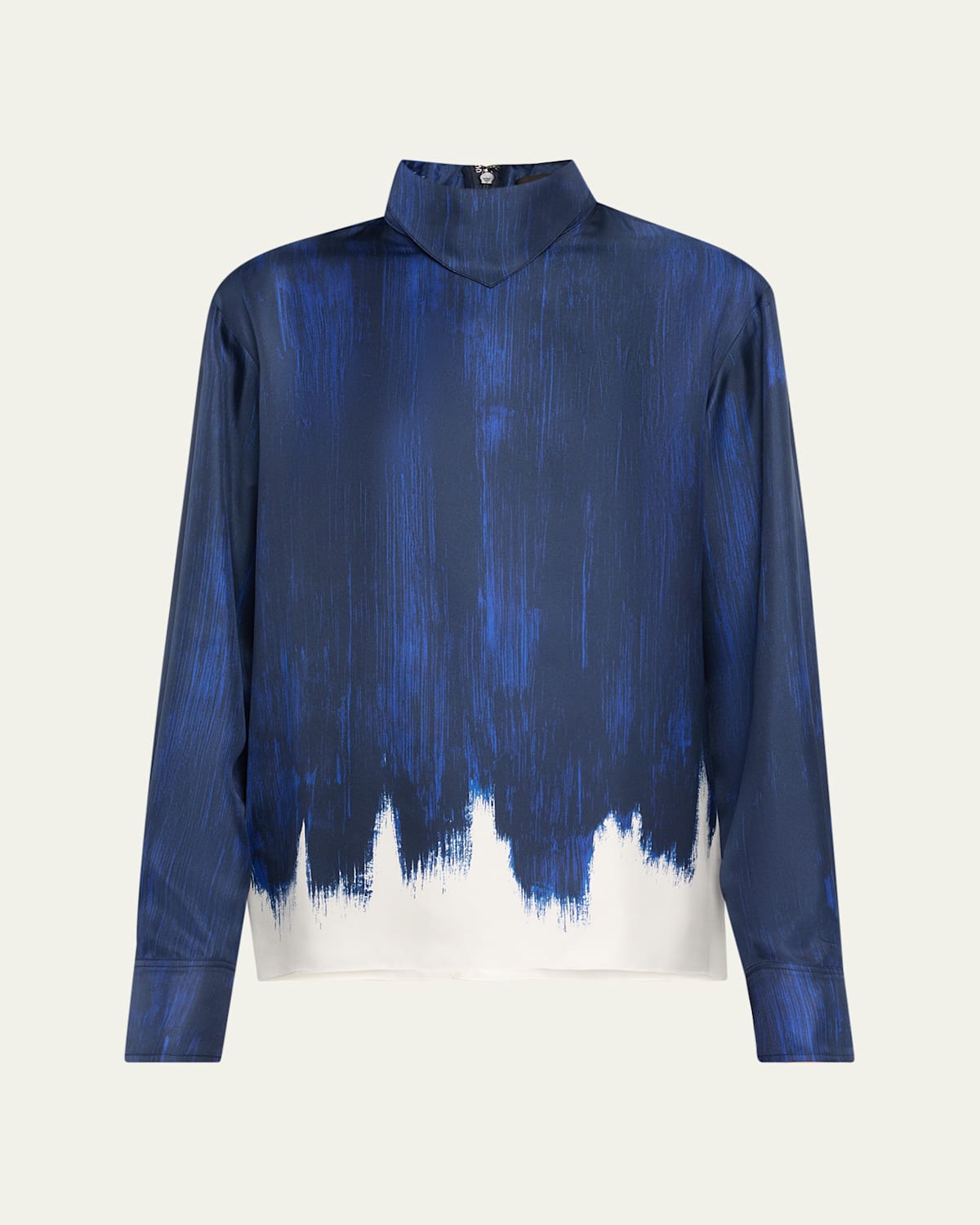 Proenza Schouler Mara Double Printed Silk Twill Top In Blue