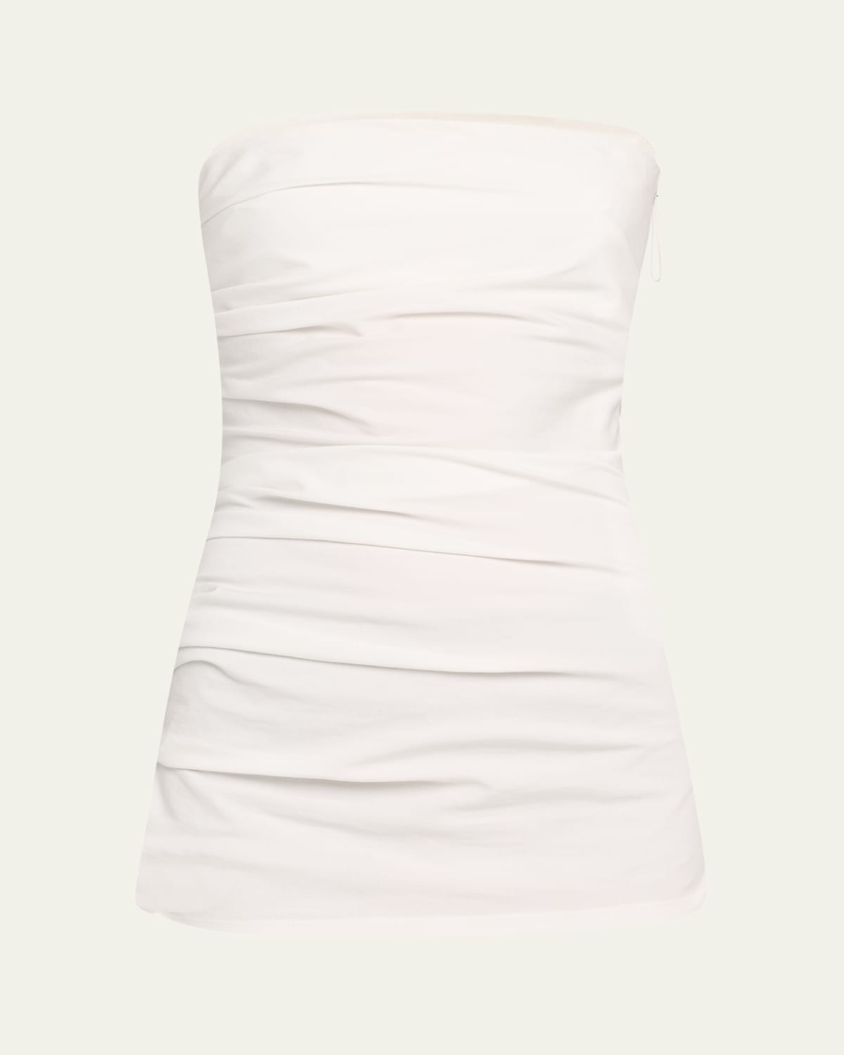 Proenza Schouler Lena Draped Strapless Bi-stretch Top In White