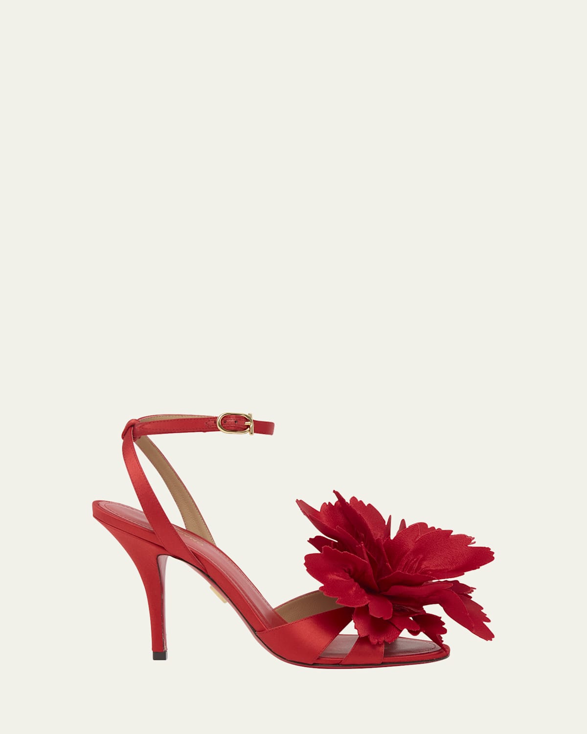Ferragamo 90mm Flower-embellished High-heel Sandals In Red