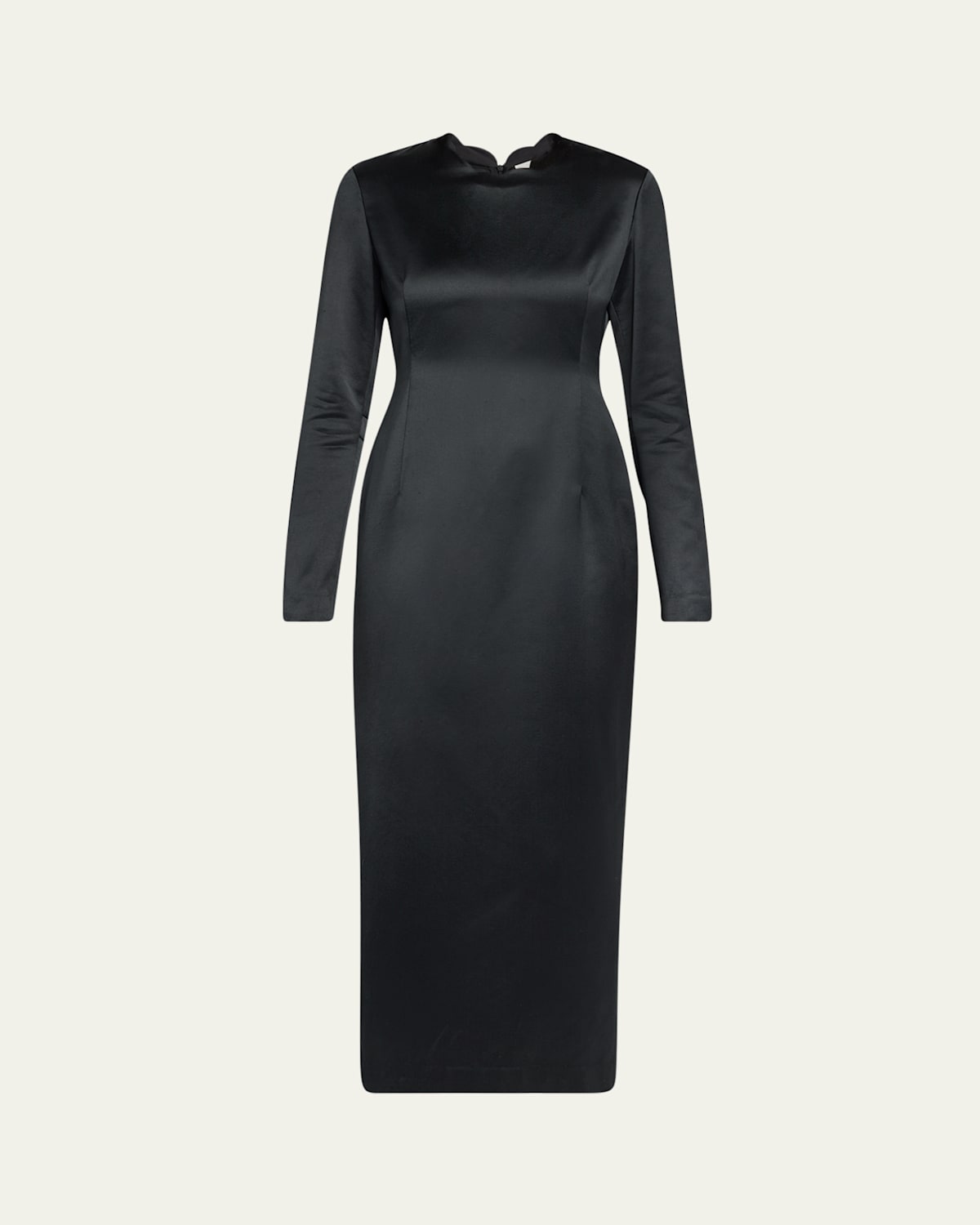 Mitzi Long-Sleeve Silk Satin Dress