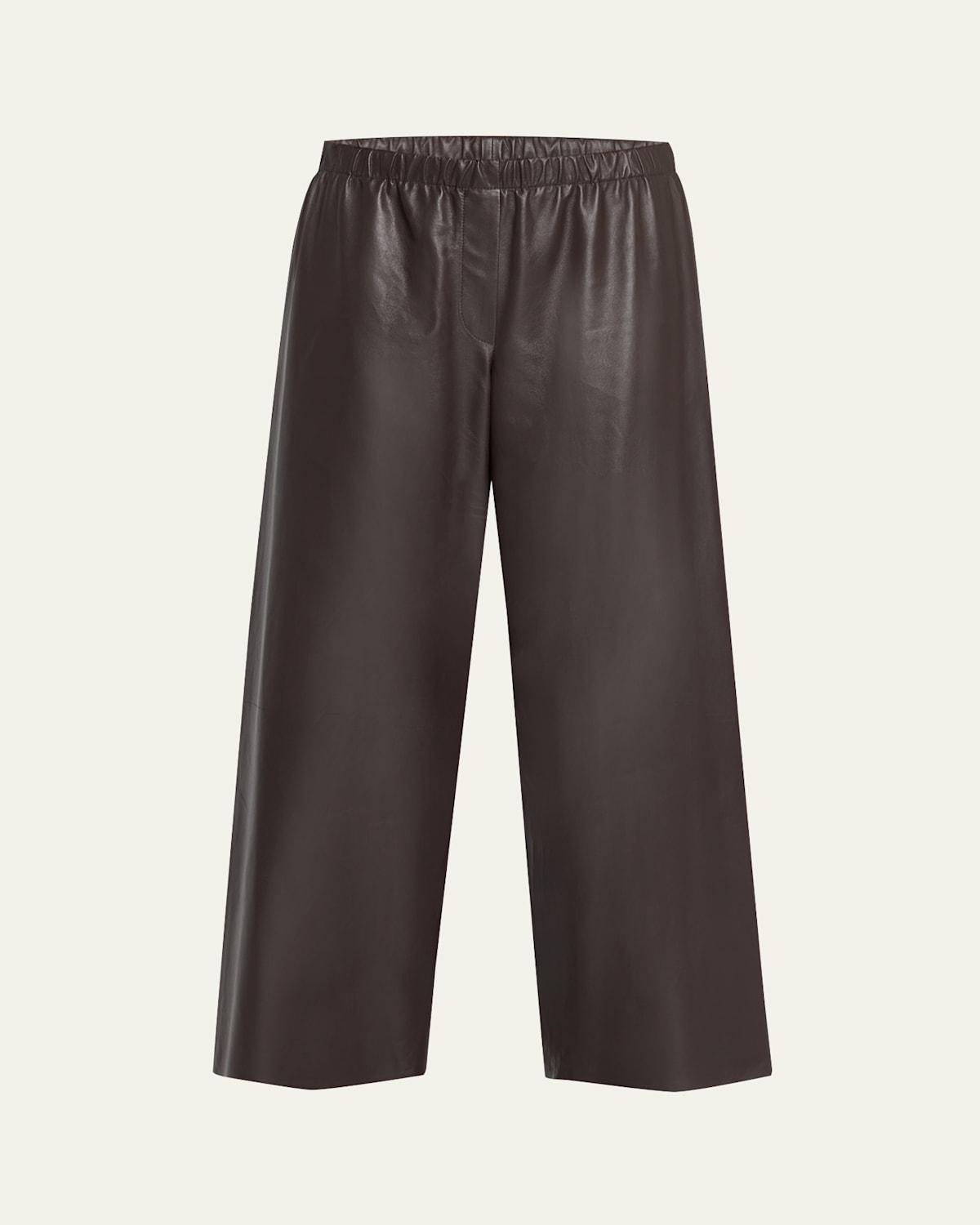 The Row Yani Wide-leg Leather Pants In Brown