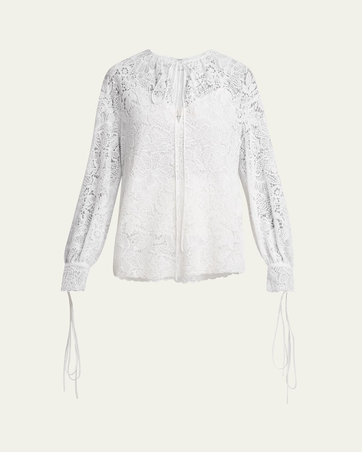 ERDEM FLORAL LACE DRAWSTRING BLOUSE 