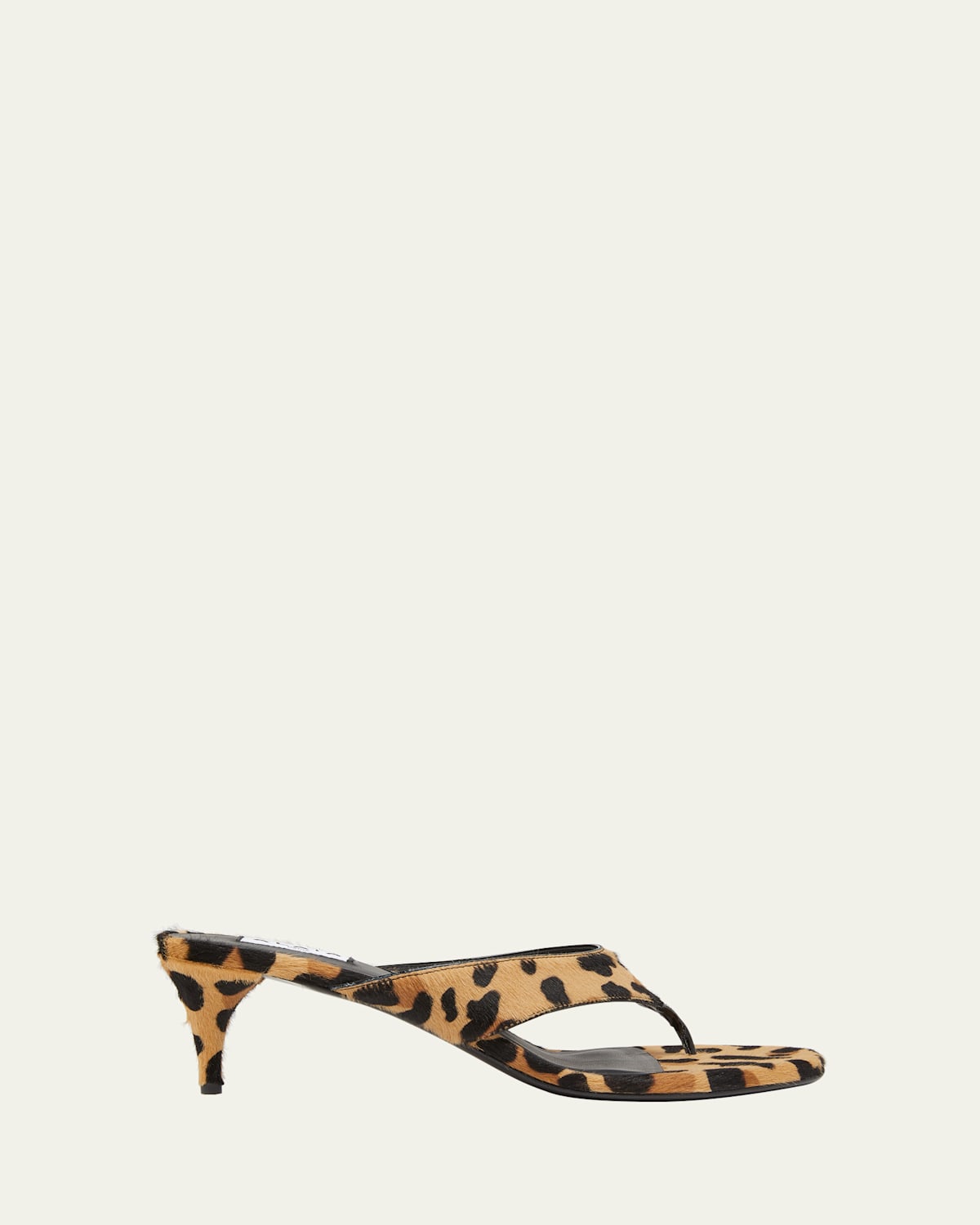 Alaïa Leopard Horse Hair Kitten-heel Thong Sandals