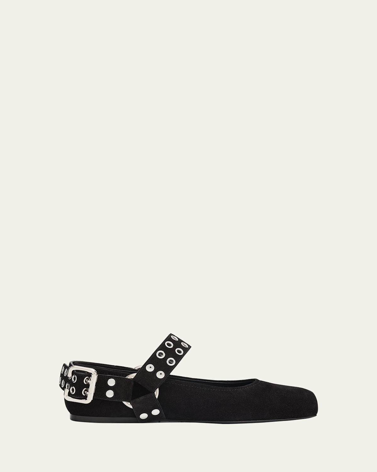 Biker Suede Ballerina Flats