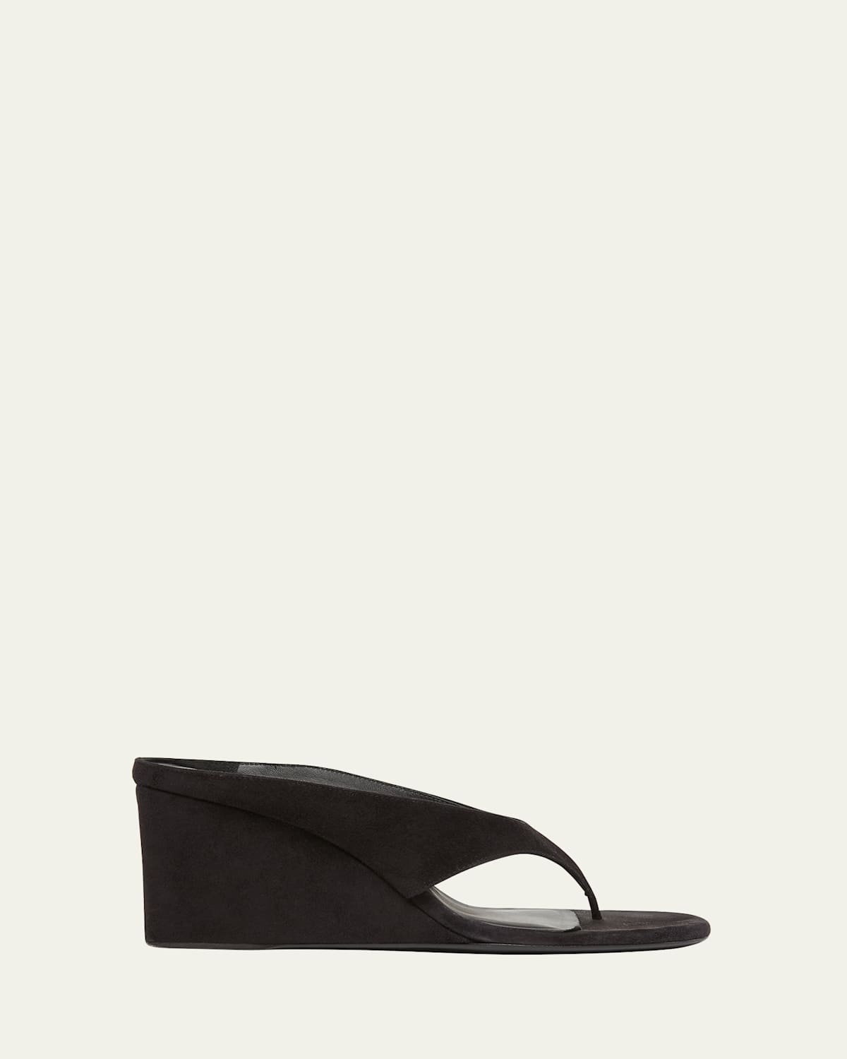 Suede Wedge Thong Sandals