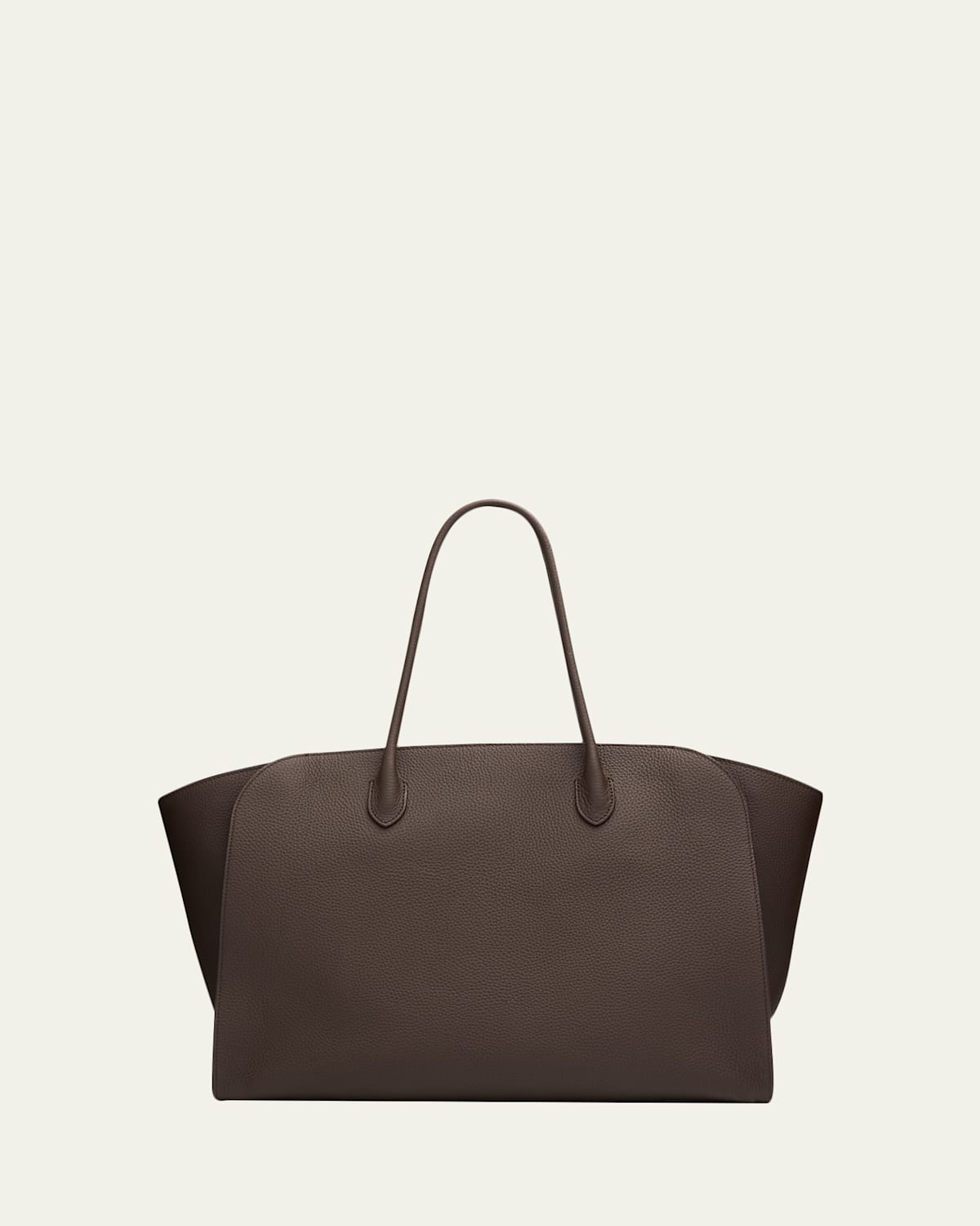 The Row Marlo 17 Matte Grain Leather Tote Bag In Brown