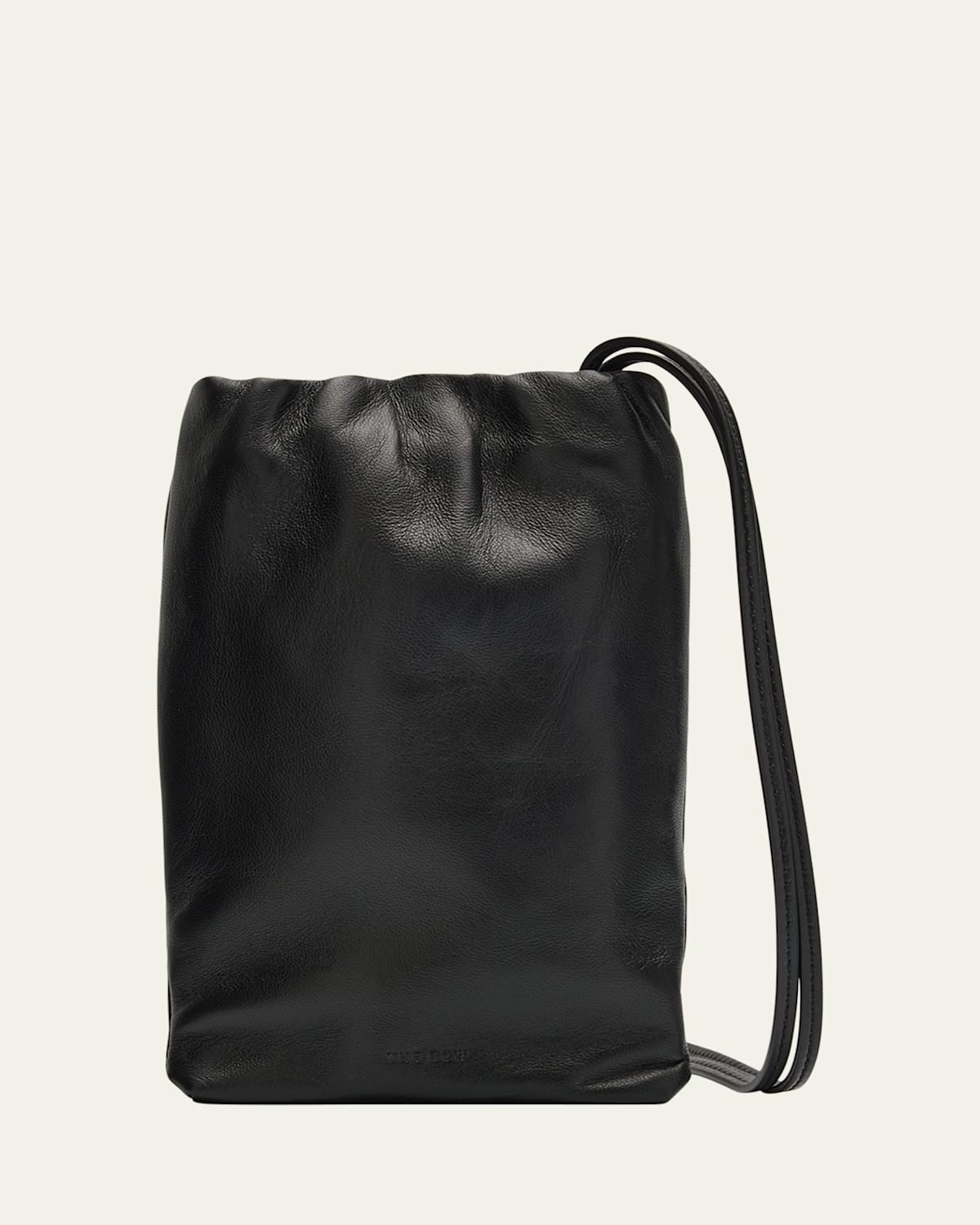 The Row Bourse Phone Case In Silk Leather In Black