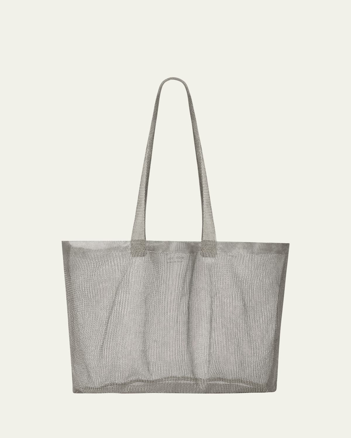 The Row Imogen Steel Mesh Tote Bag In Silver