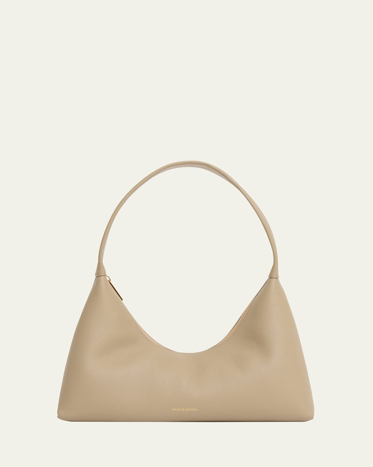 Mansur Gavriel Candy Zip Leather Shoulder Bag In Gray