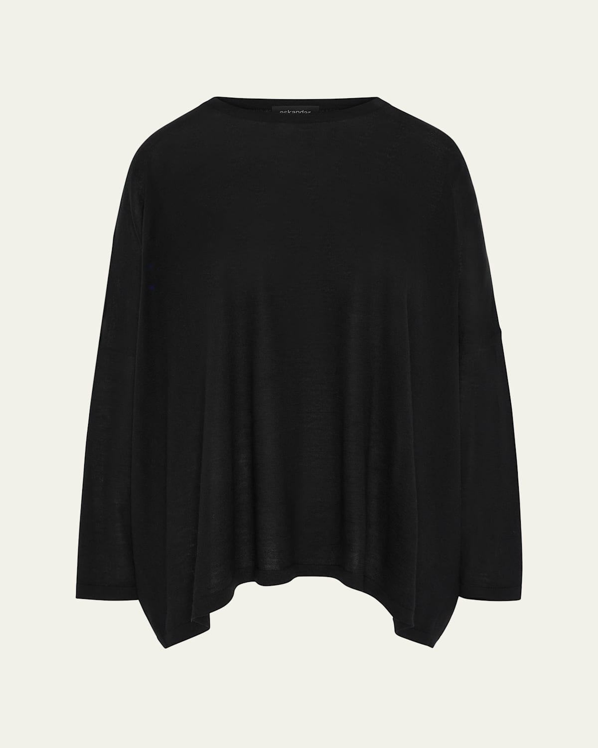 Eskandar Ultrafine Cashmere Wide Round-neck Sweater (mid Plus Length)