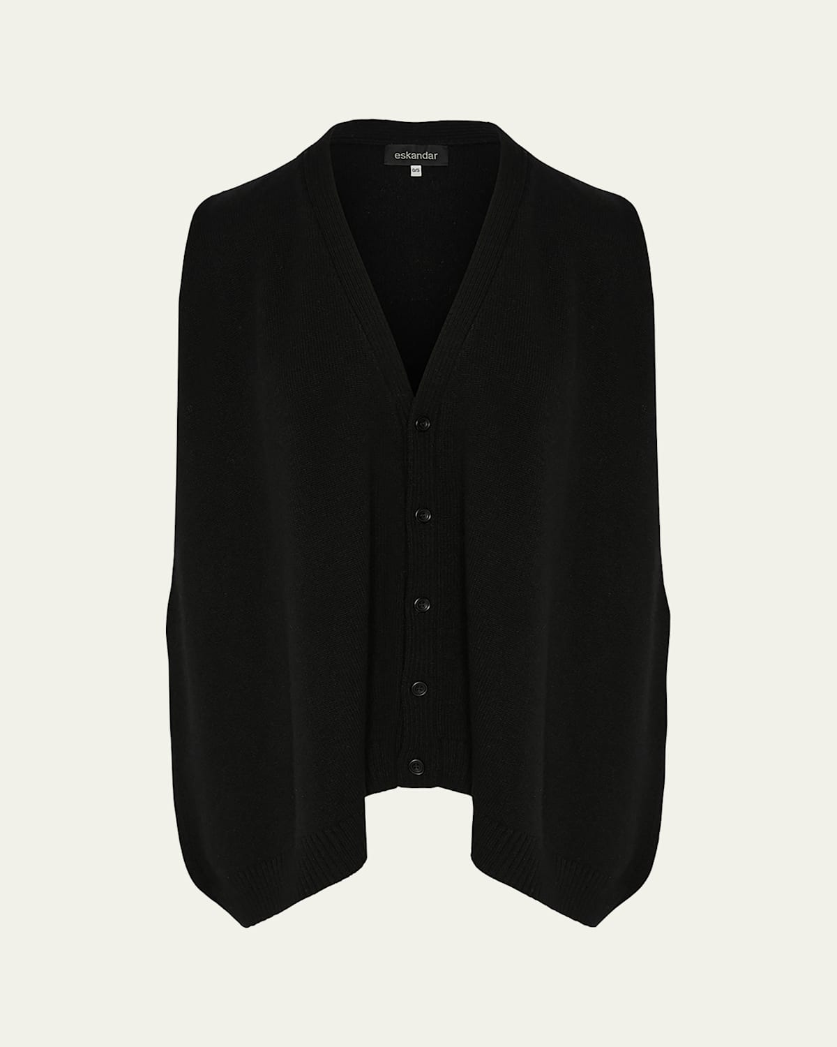 Shop Eskandar Plain Cashmere A-line Sleeveless V-neck Cardigan (mid Plus Length)