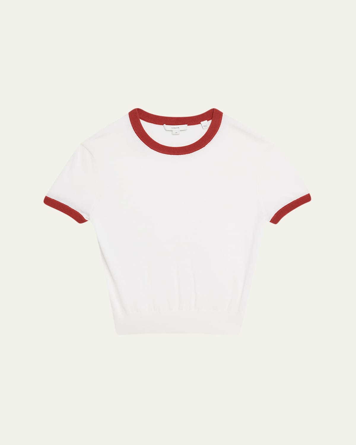 Vince Contrast-trim Cotton-cashmere T-shirt In White